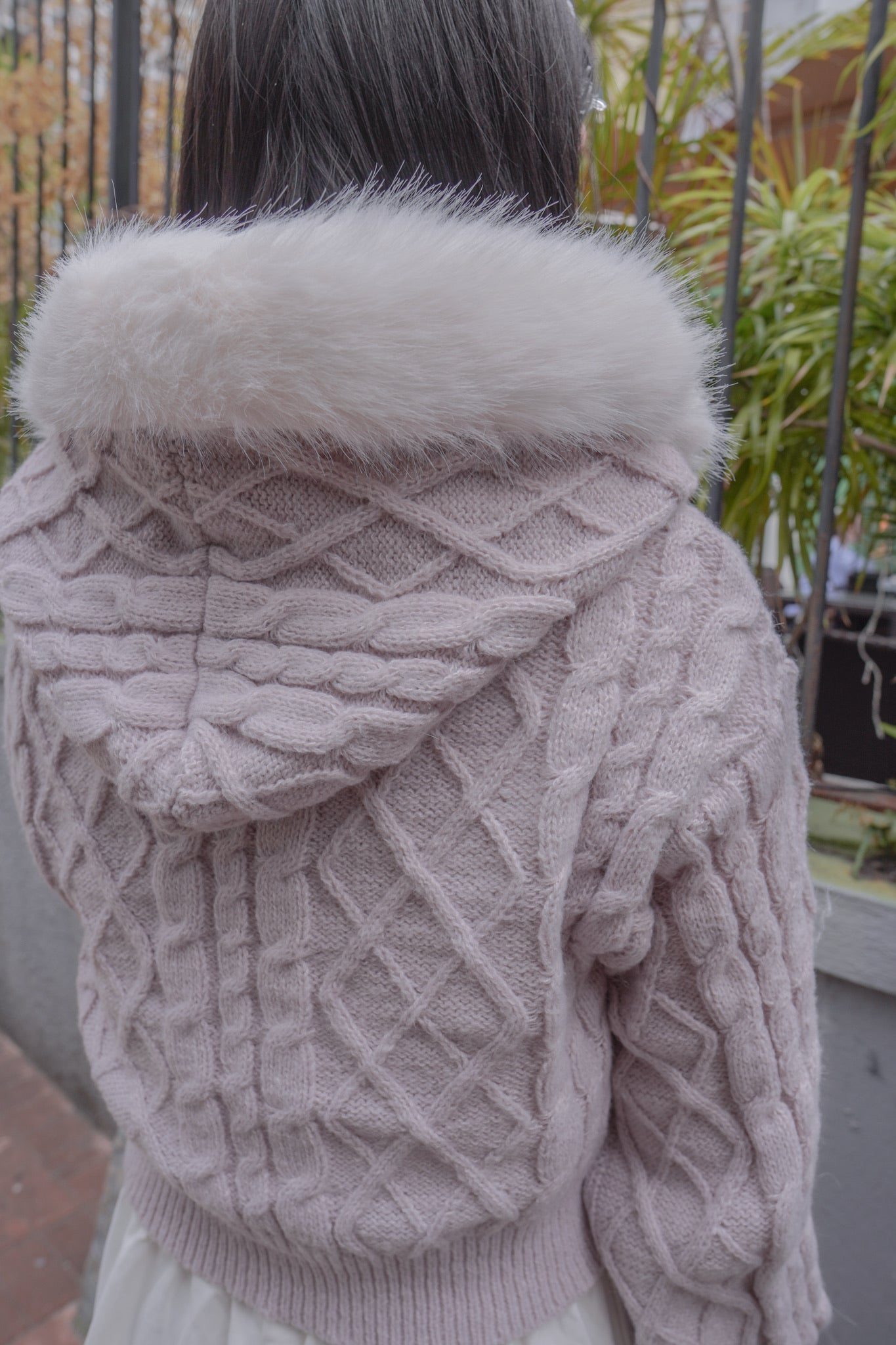 <現貨> 毛絨連帽麻花針織保暖外套 | 五色入