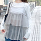 <預訂> JP 日牌Mily Bilet Blingbling薄紗層疊吊帶背心｜三色入