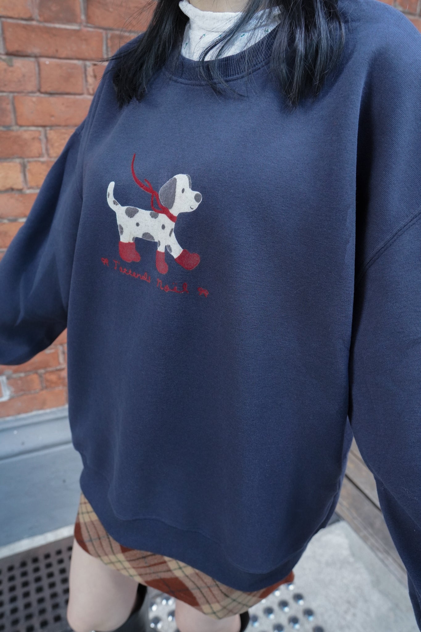 <現貨> 節日小狗刺繡LOGO長袖衛衣 | 兩色入