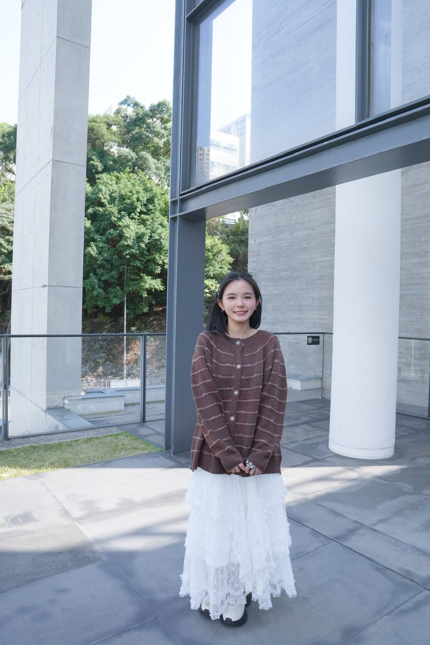 <預訂> 自家製 不規則蕾絲拼接蛋糕半身長裙