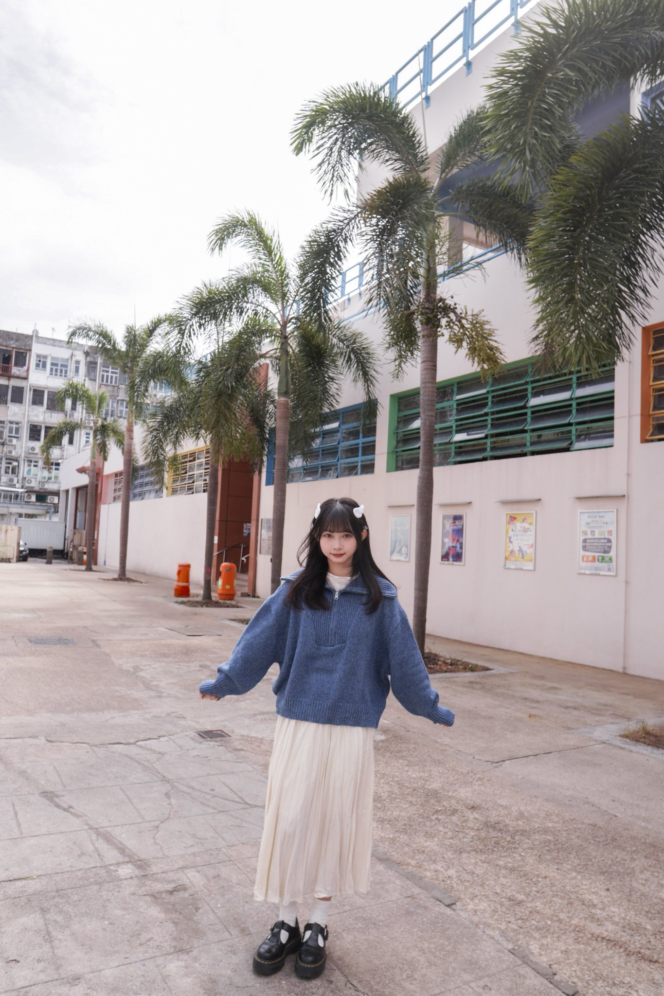 <現貨> 小眾質感♡!!皺摺暗波點高腰彈性半身長裙