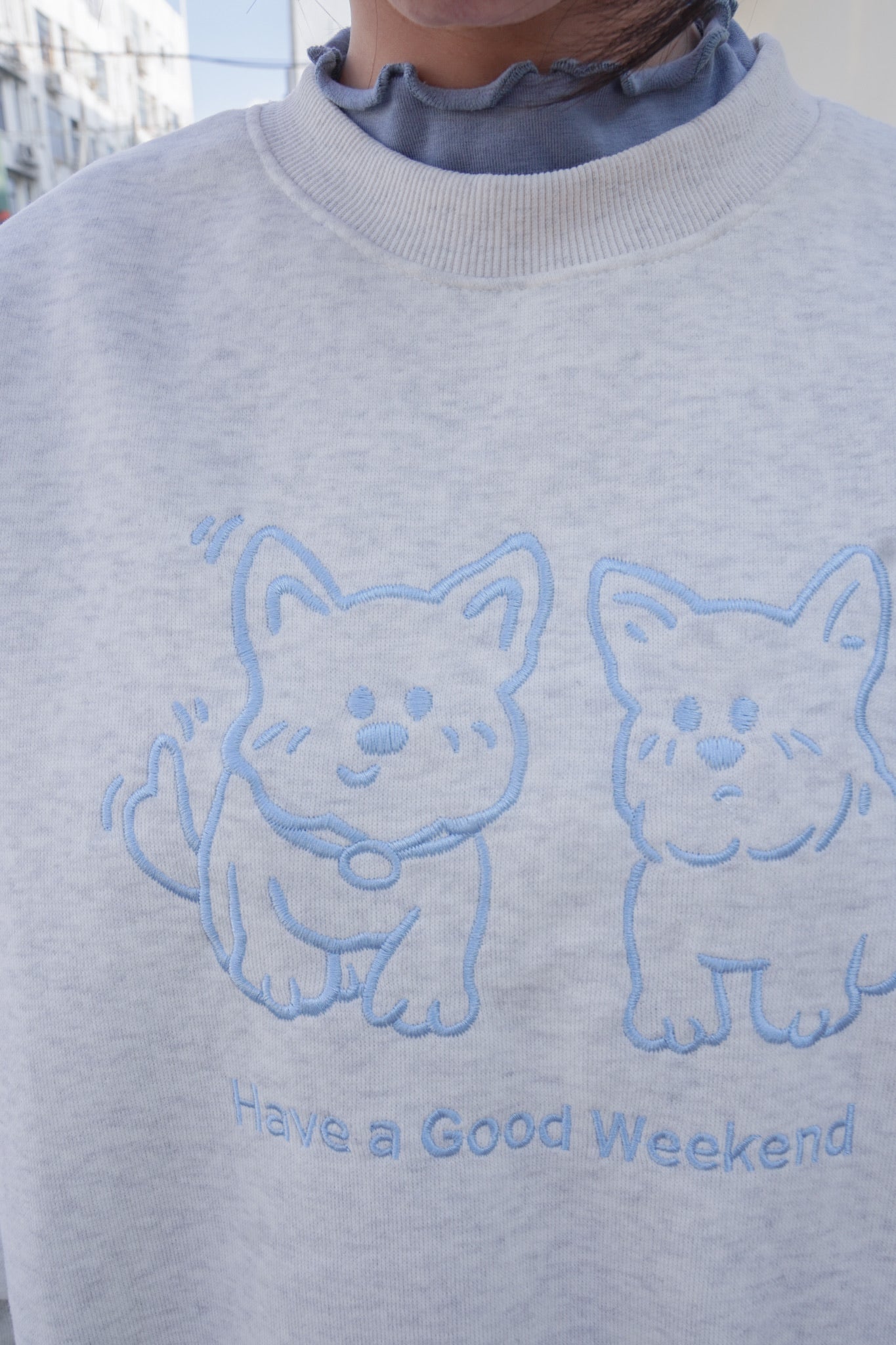 <現貨> 小狗刺繡LOGO長袖衛衣 | 兩色入