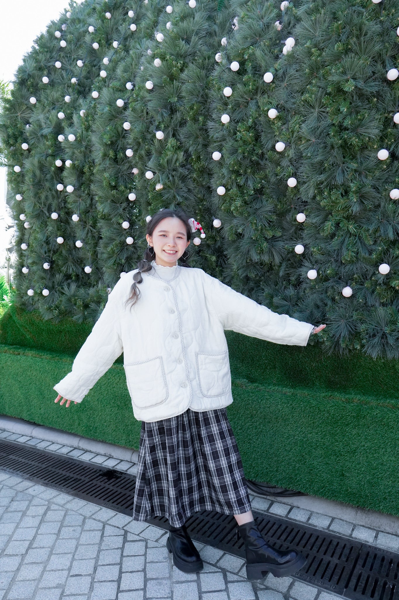 <預訂> 自家製 格紋高腰直筒半身長裙｜兩色入