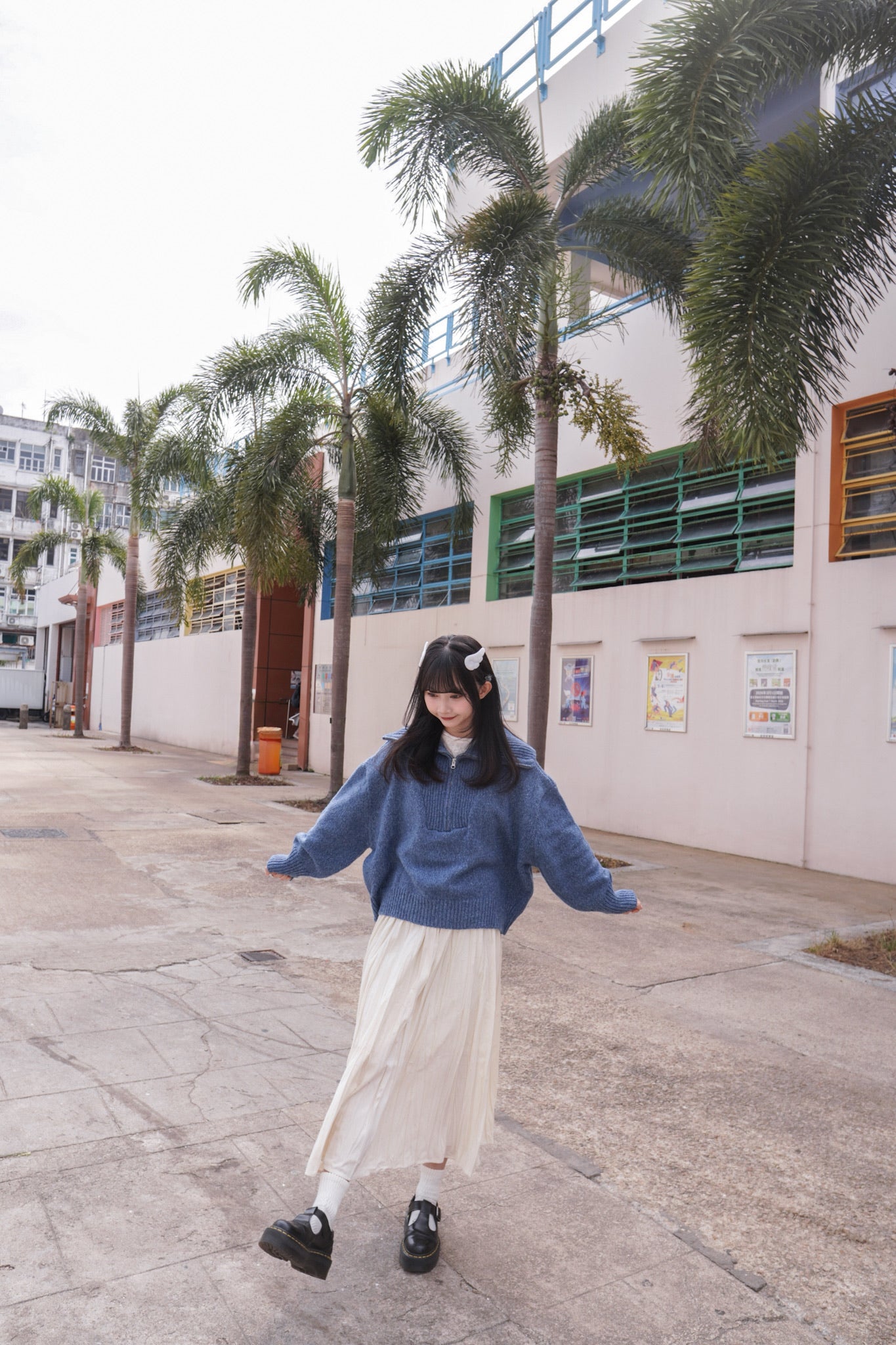 <預訂> 自家製 褶皺透明Ruffle邊立體花花高領內搭打底上衣｜兩色入