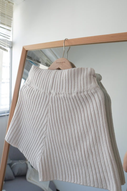 <預訂> 高腰羅紋針織彈性短褲｜三色入