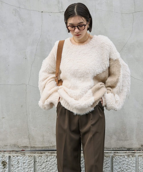 <預訂> 日本大人氣♡日牌 Mono Mart 2-Ways 毛茸茸蓬鬆混色雙拉鍊針織開胸外套｜四色入