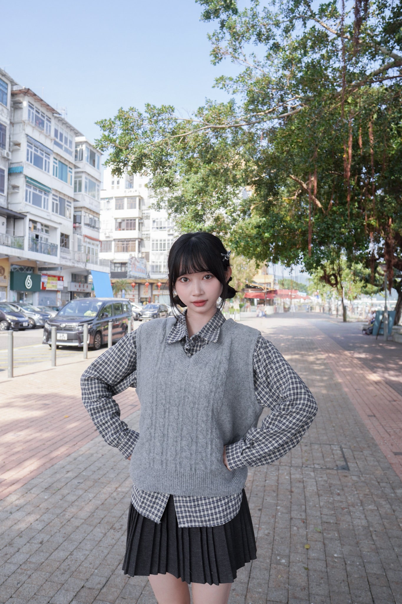 <現貨> v領麻花針織馬甲背心｜兩色入