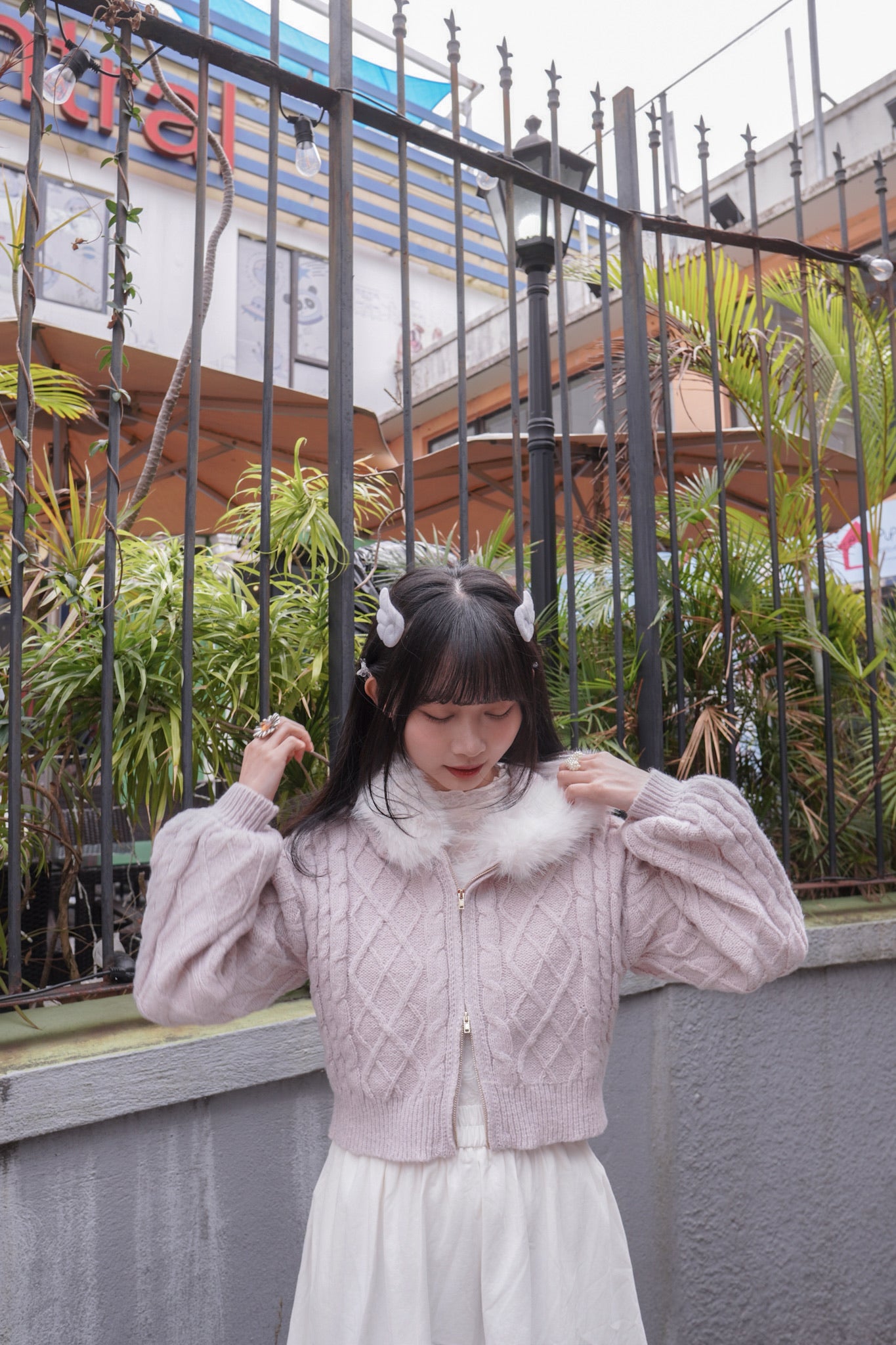 <現貨> 毛絨連帽麻花針織保暖外套 | 五色入