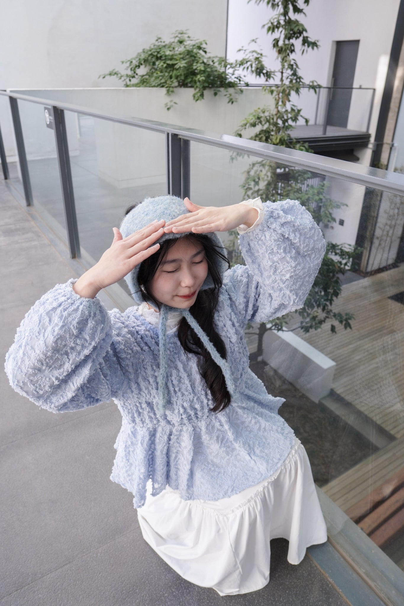<現貨> 小眾提花ruffle邊高領打底上衣｜兩色入