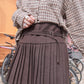 <現貨> 自家製 學院風高腰毛呢半身短裙+腰帶兩件套｜兩色入
