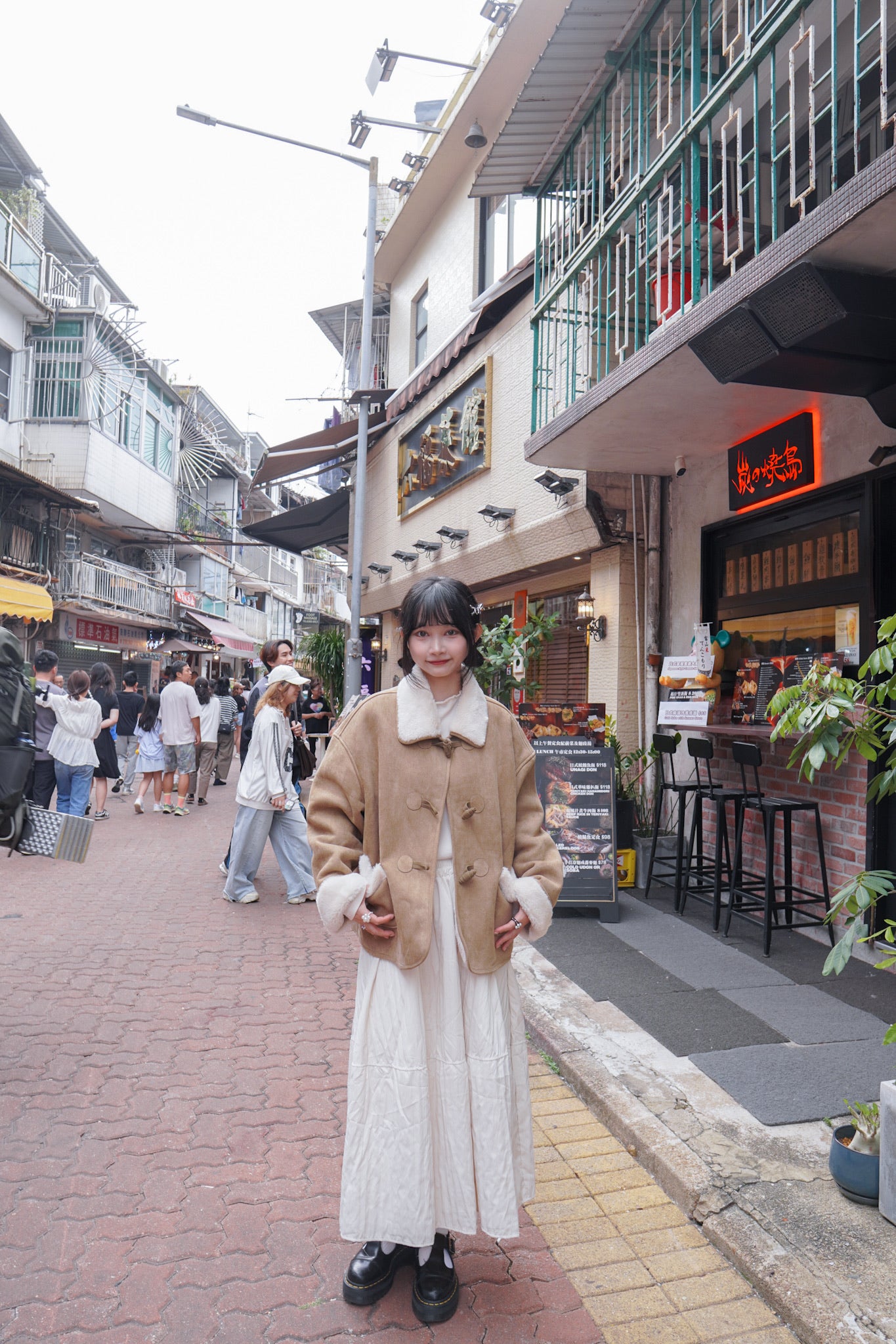 <現貨> 自家製 粗毛呢牛角扣保暖外套