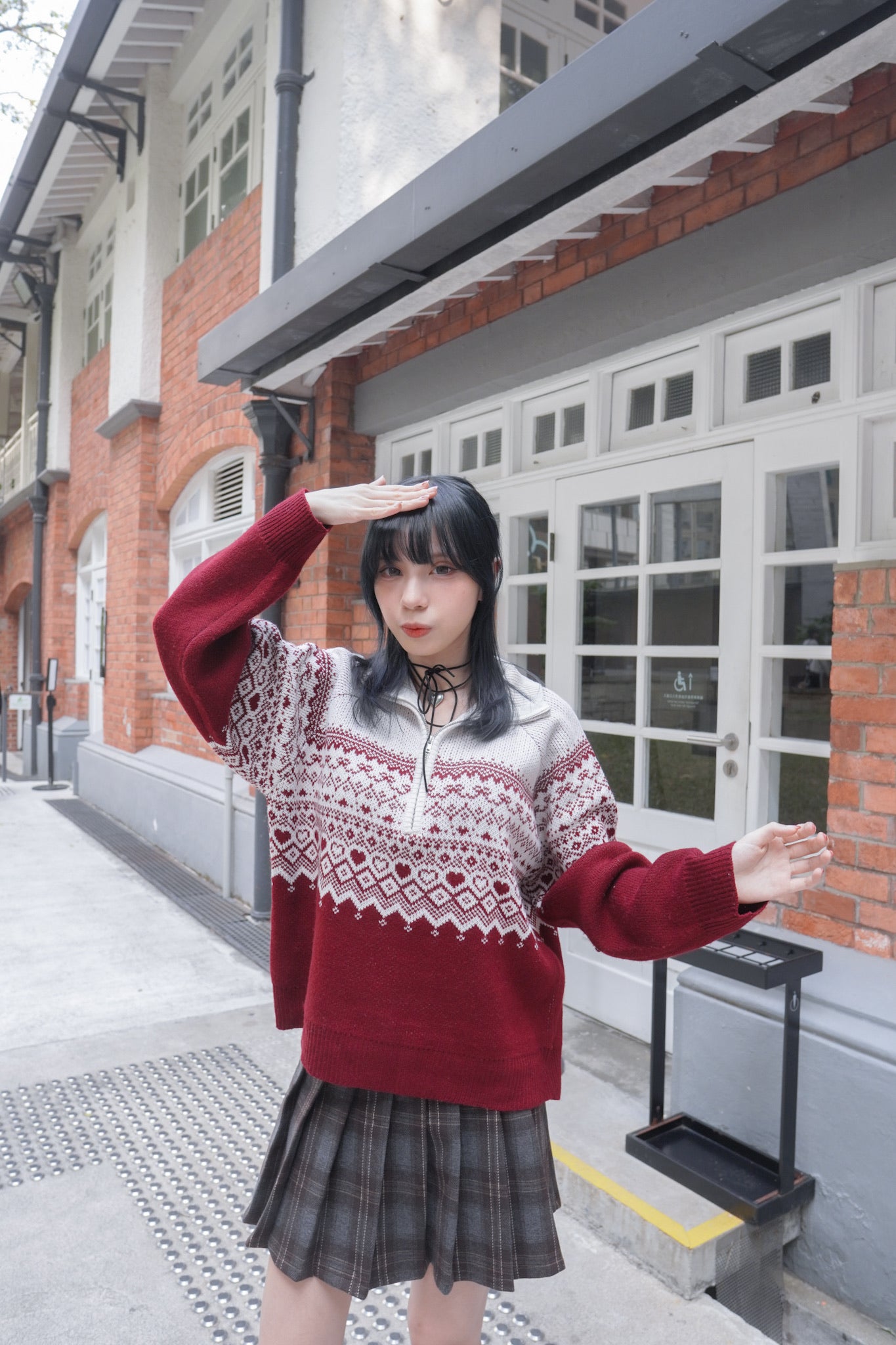 <現貨> 聖誕Party必入🎅🏻🌟北歐風半拉鍊針織長袖上衣