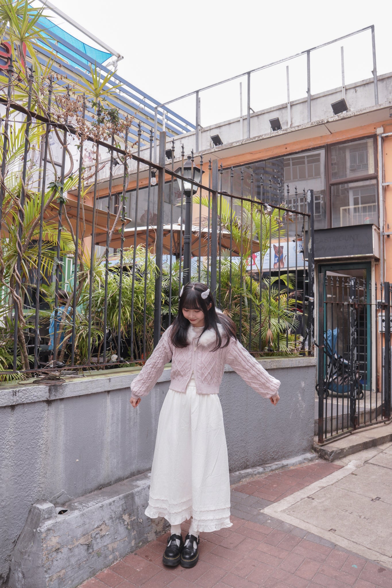 <現貨> 超舒服♡!!全棉韓系小奶白花邊半身長裙