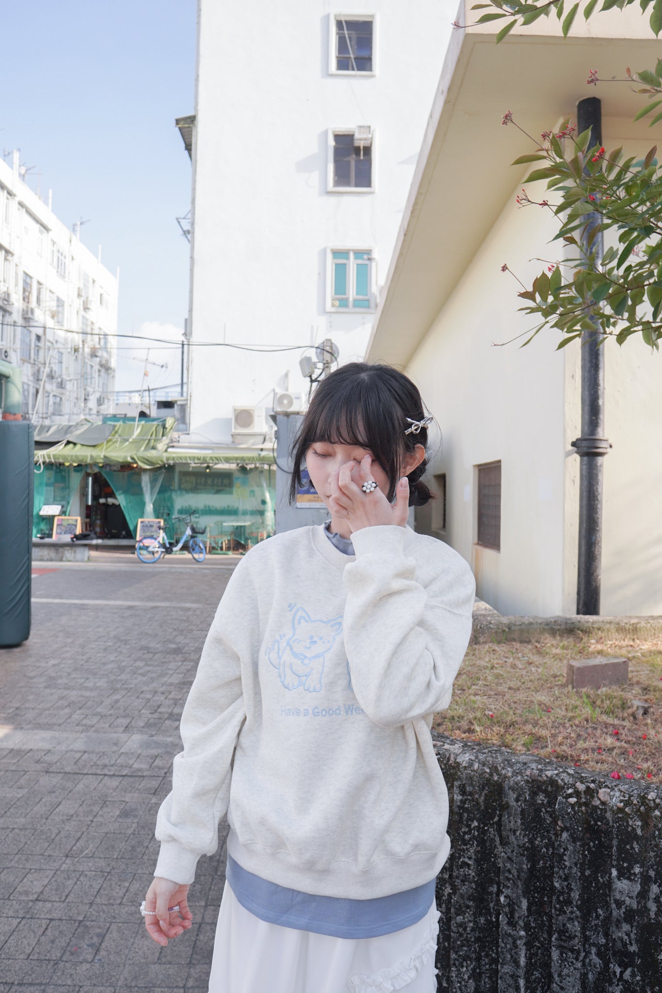 <現貨> 小狗刺繡LOGO長袖衛衣 | 兩色入