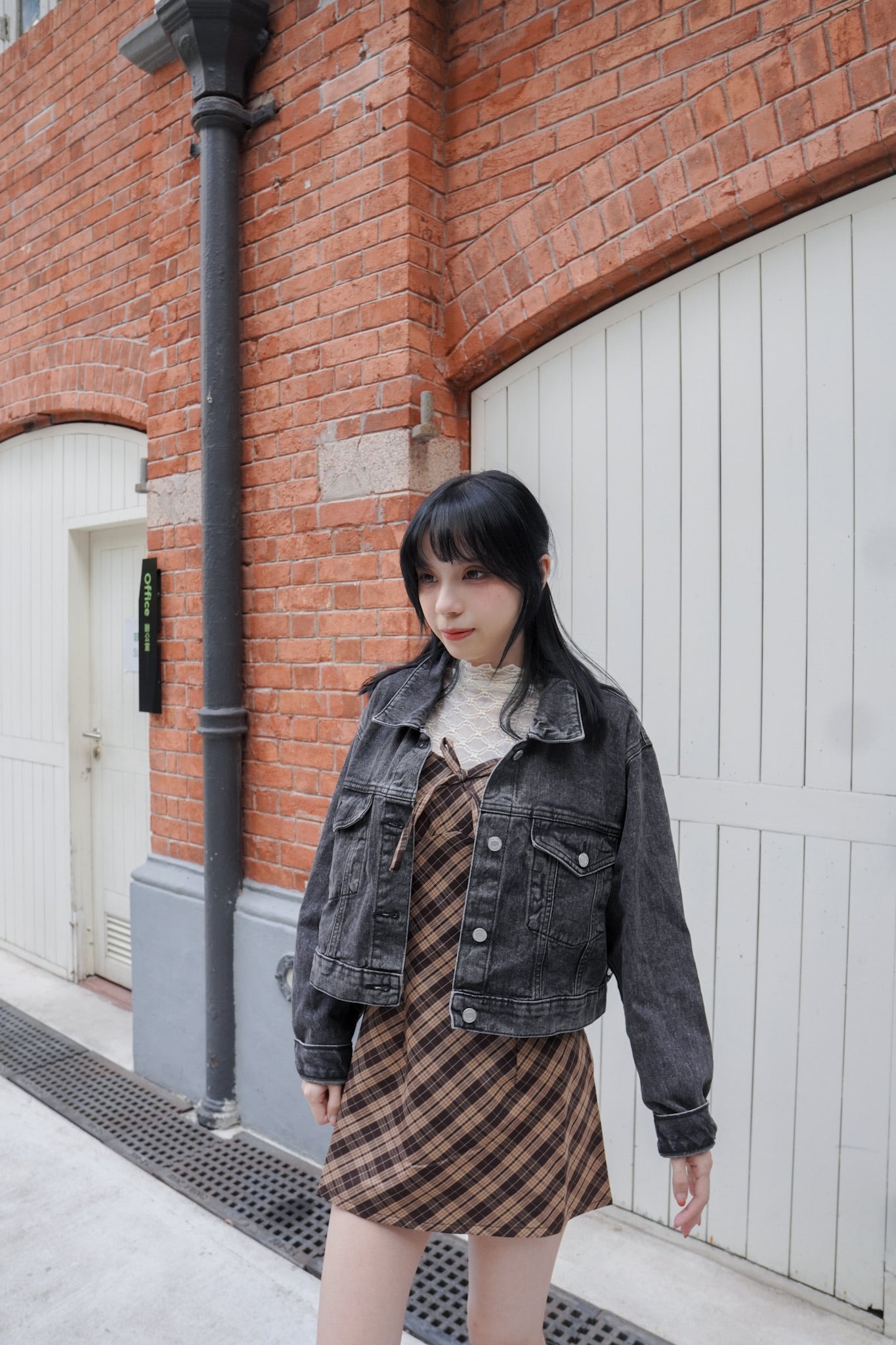 <現貨> 格紋蝴蝶結綁帶吊帶OPs