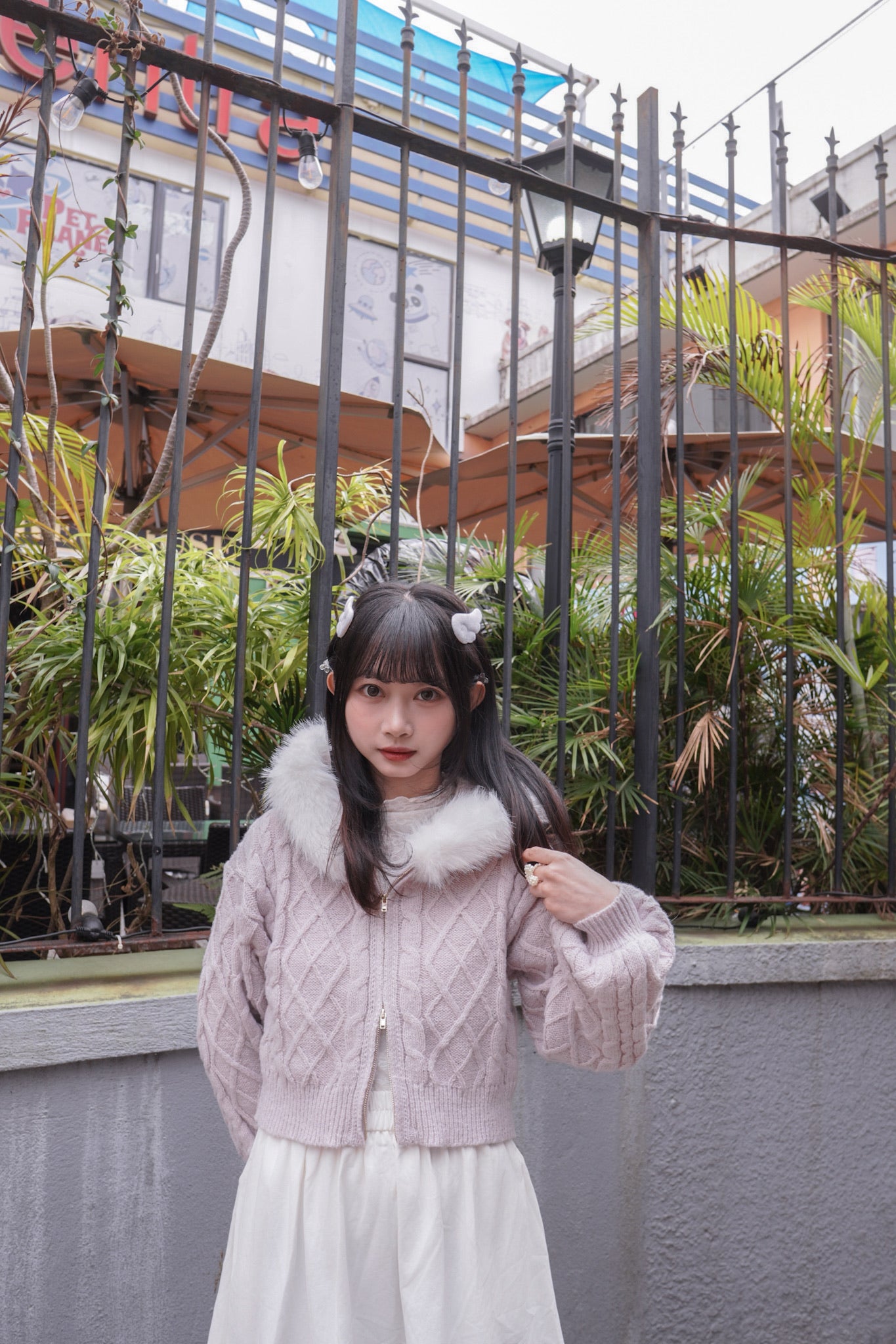 <現貨> 毛絨連帽麻花針織保暖外套 | 五色入