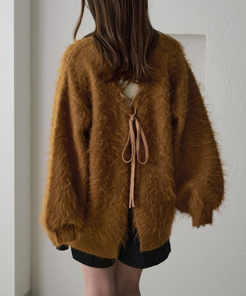 <預訂> 日本大人氣♡日牌 Apres Jour 2-Ways 毛茸茸繫帶針織開胸外套｜五色入