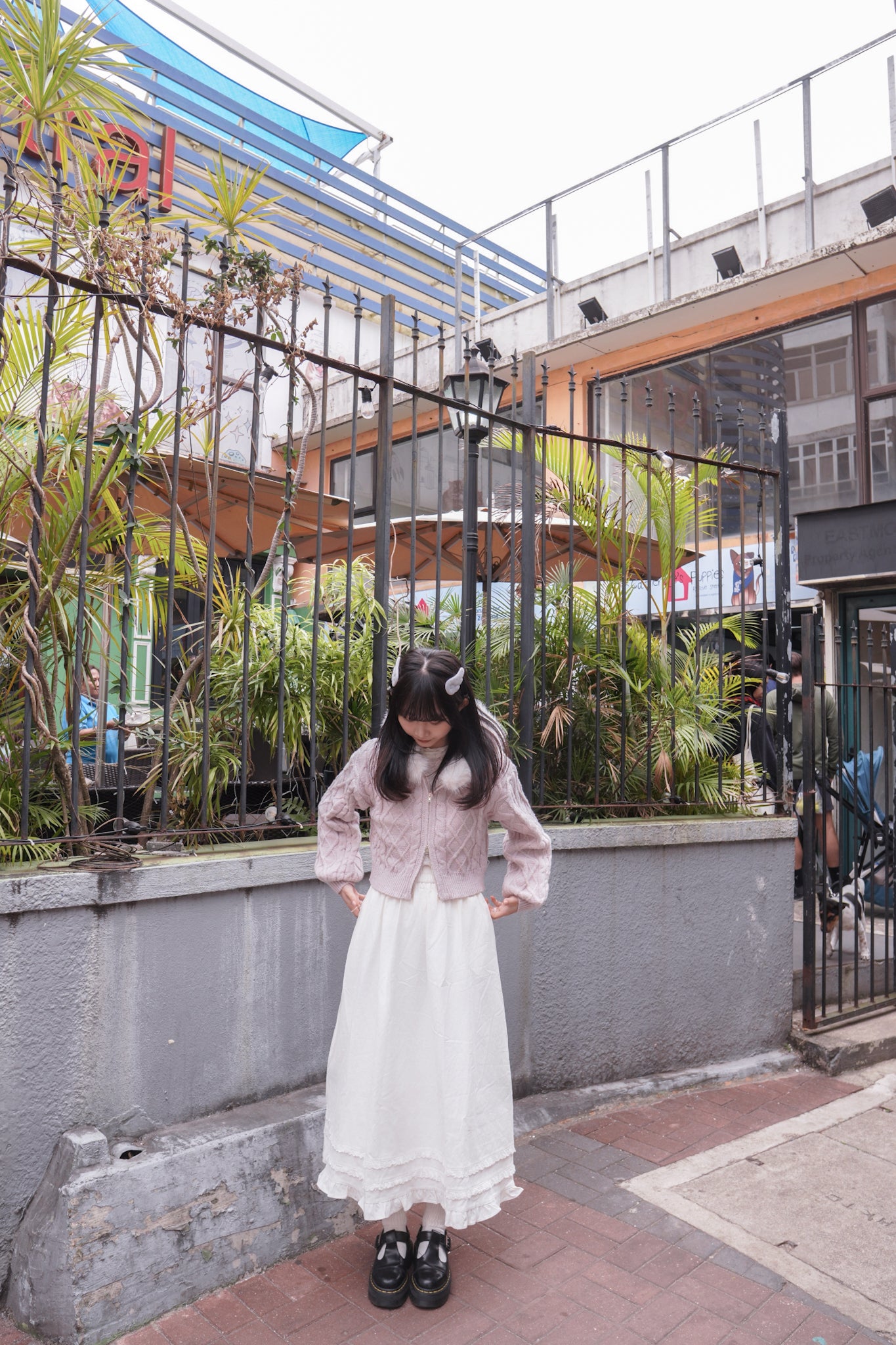 <現貨> 超舒服♡!!全棉韓系小奶白花邊半身長裙