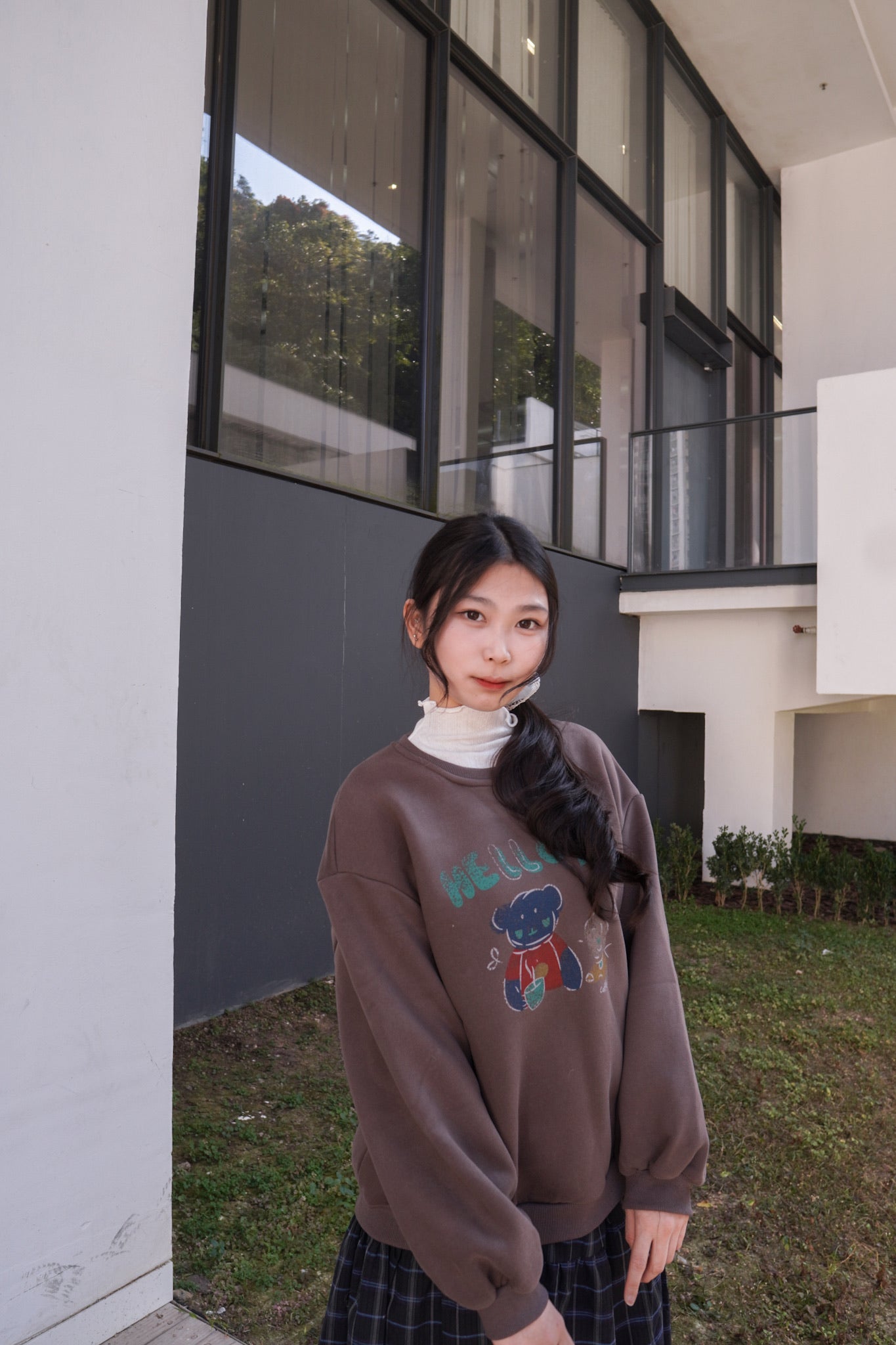 <預訂> 半高領ruffle邊傘型針織打底上衣