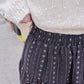 <現貨> 復古直紋碎花半身長裙