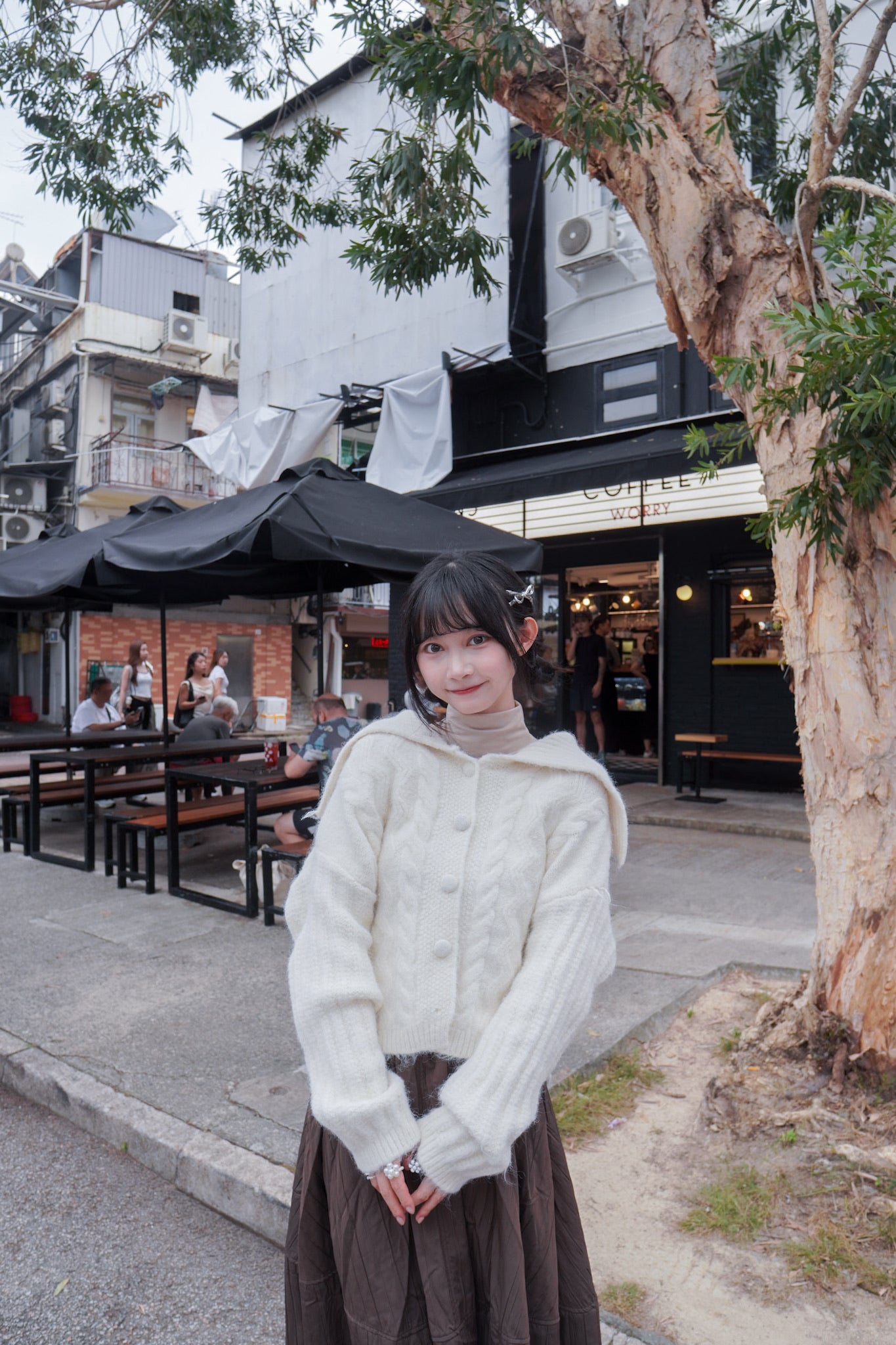 <現貨> 學院風大反領麻花開胸針織外套｜兩色入