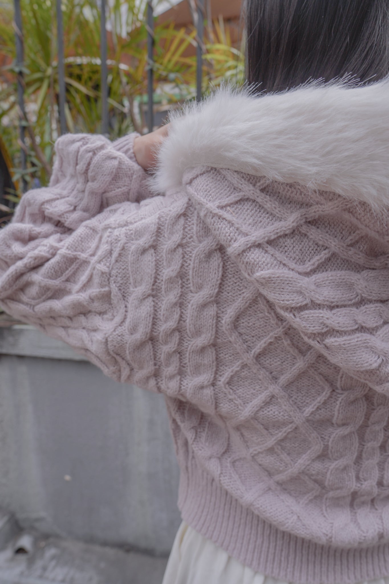 <現貨> 毛絨連帽麻花針織保暖外套 | 五色入