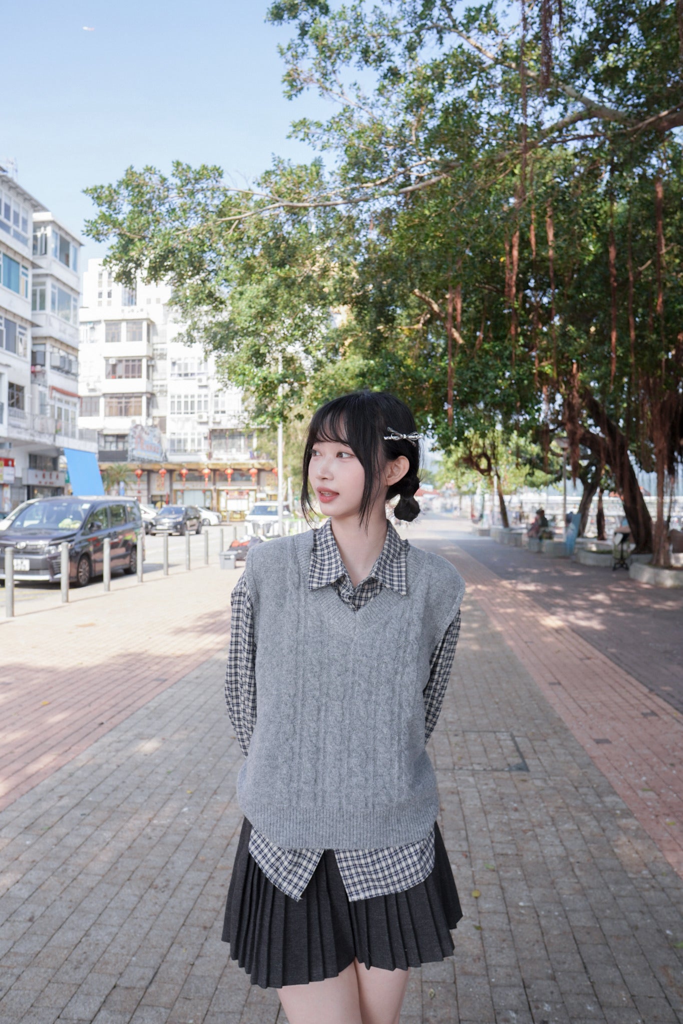 <現貨> v領麻花針織馬甲背心｜兩色入