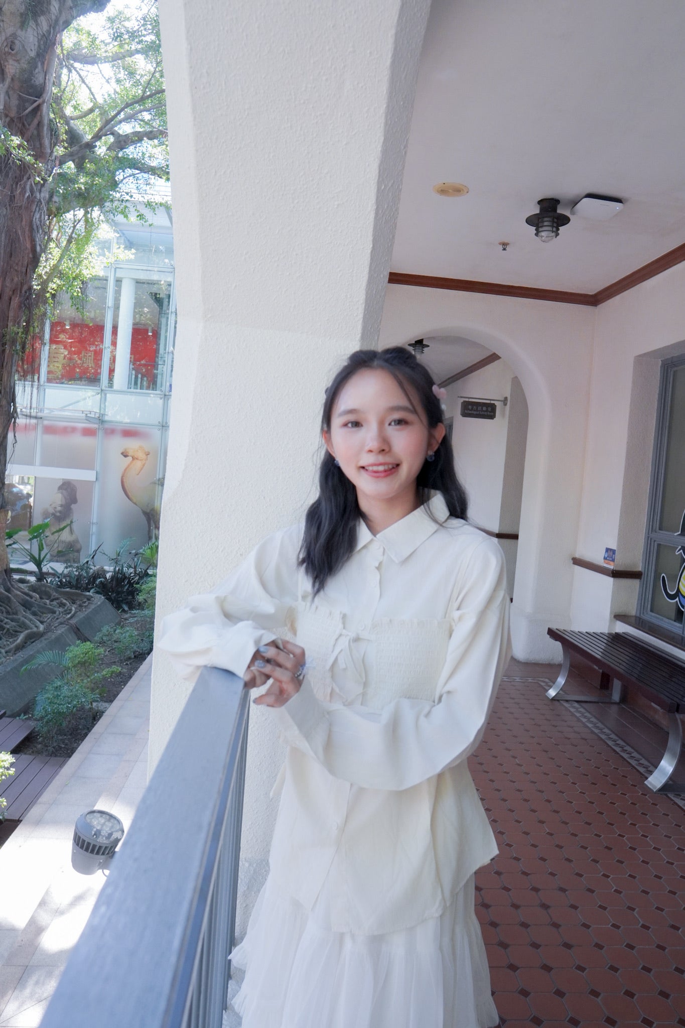 <現貨> 皺皺吊帶背心+長袖裇衫兩件套