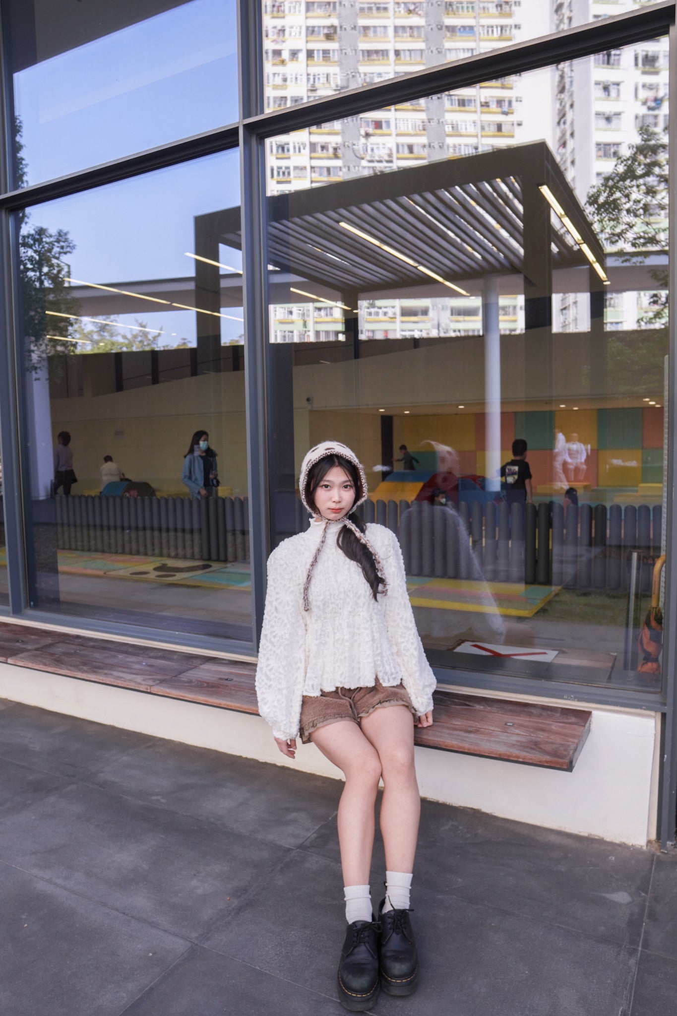 <現貨> 小熊高腰ruffle邊毛絨短褲