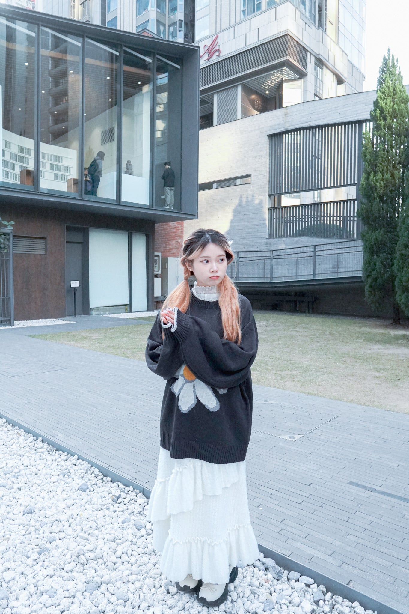 <預訂限時優惠> MM Unisex 大花朵提花針織套頭上衣｜兩色入
