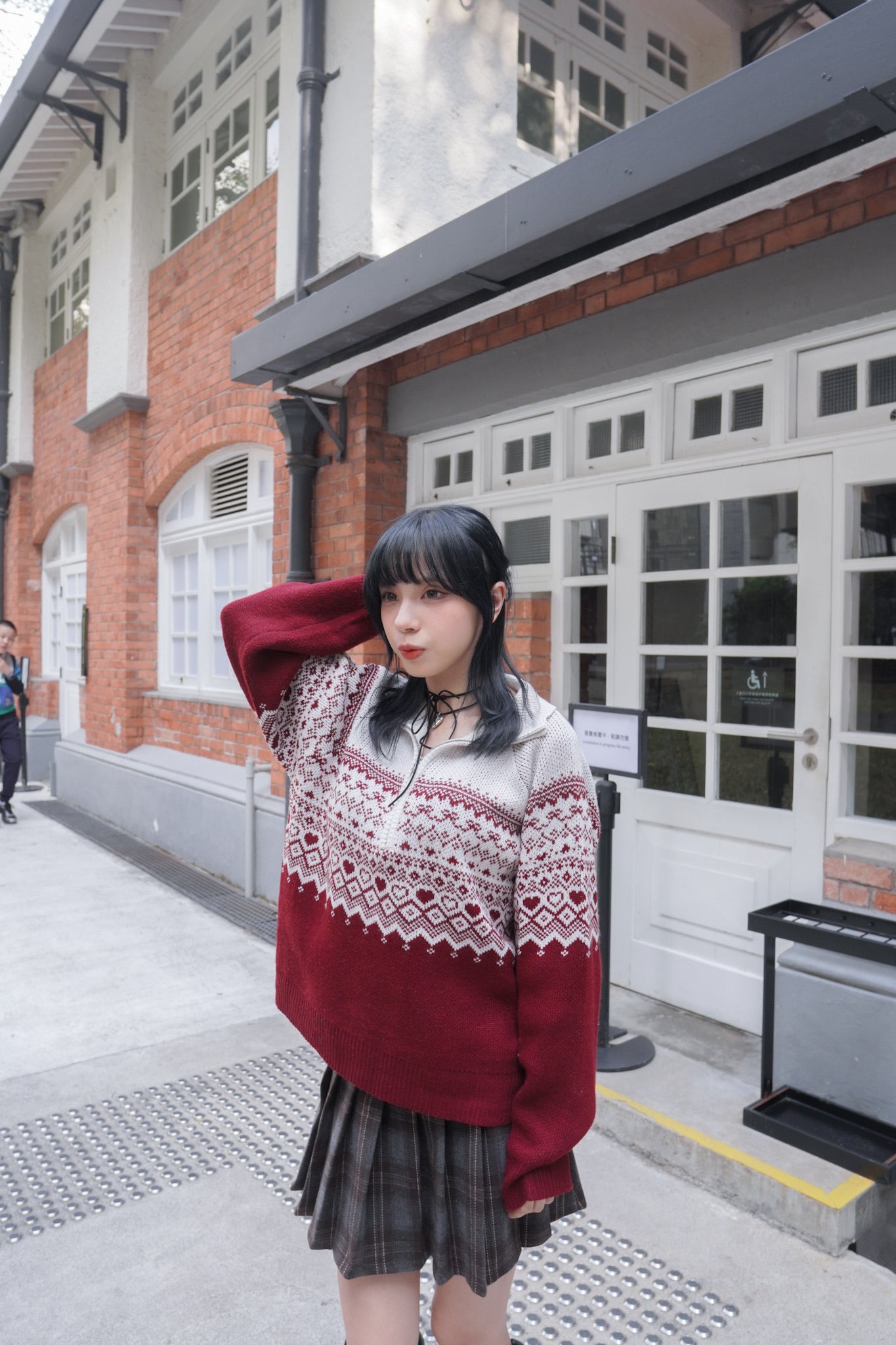 <現貨> 聖誕Party必入🎅🏻🌟北歐風半拉鍊針織長袖上衣