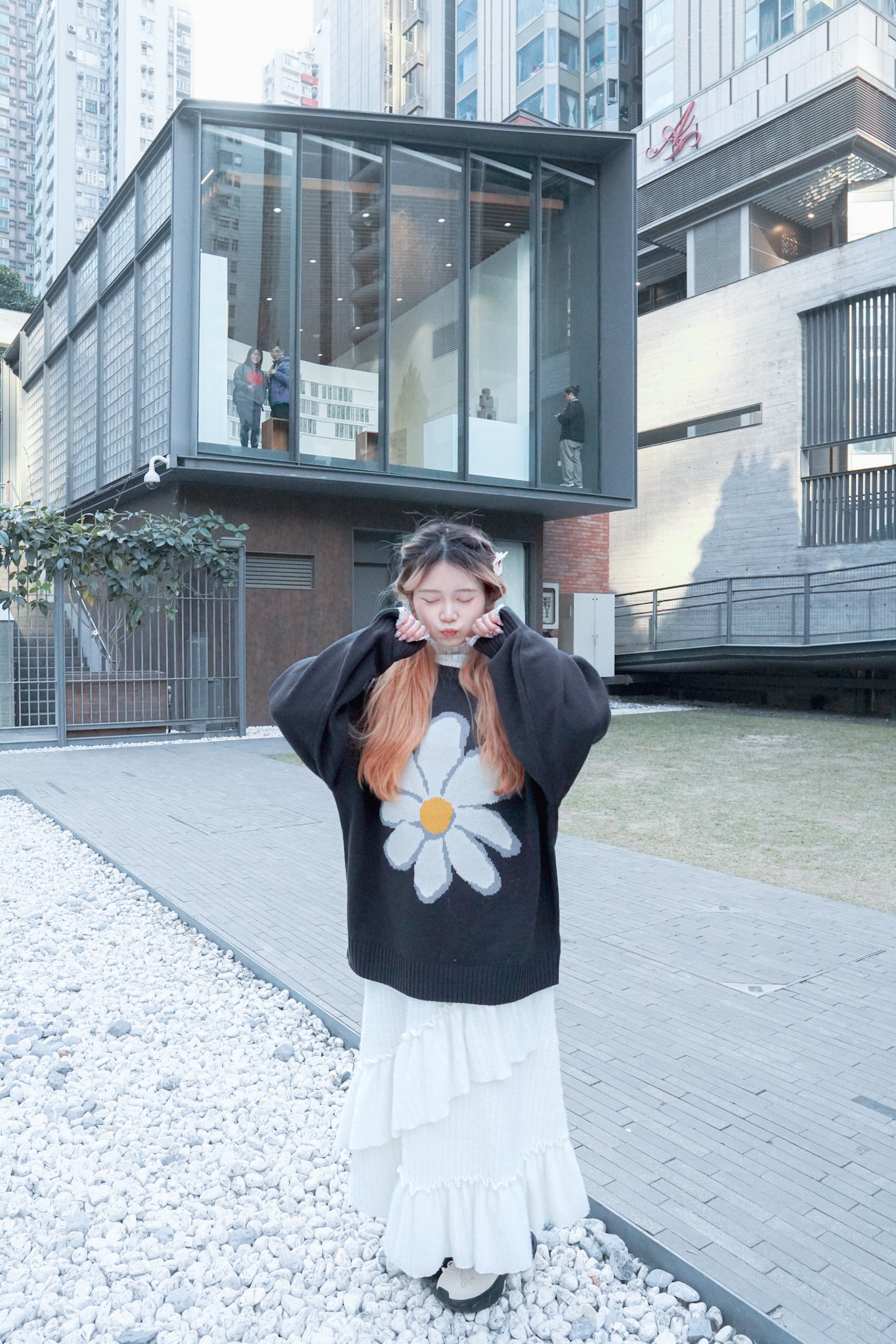 <預訂限時優惠> MM Unisex 大花朵提花針織套頭上衣｜兩色入
