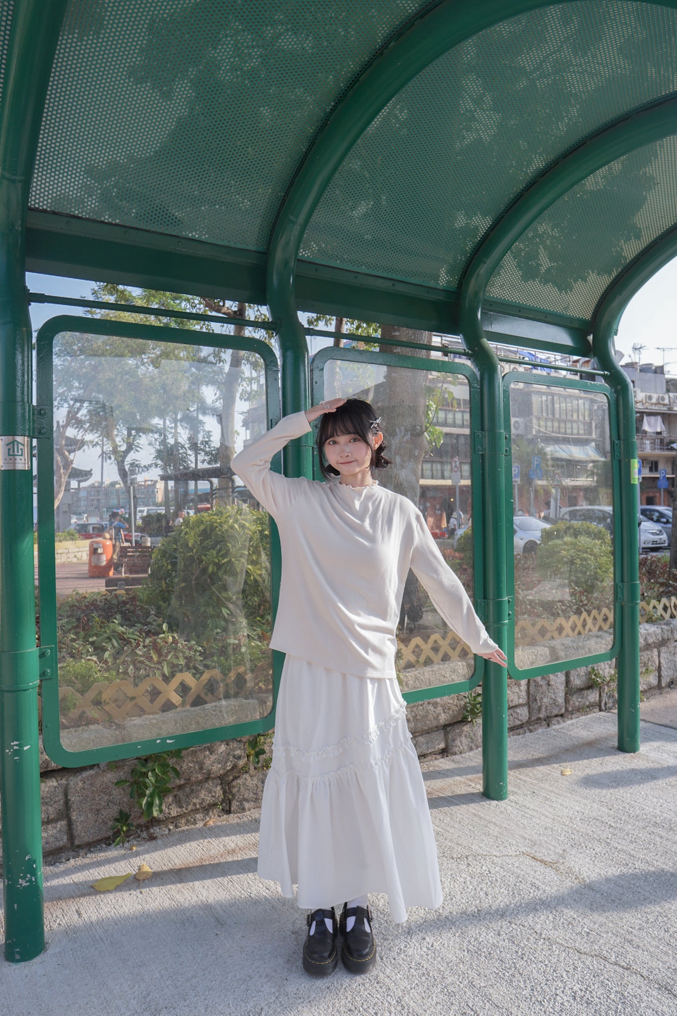 <現貨> 自家製 超厚實! ruffle邊半高領純色內搭上衣｜三色入