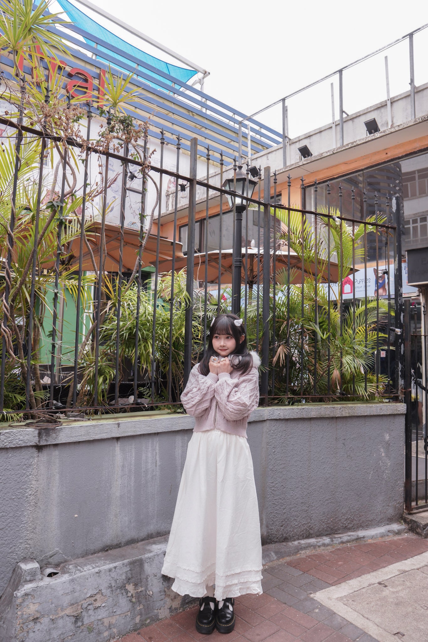 <現貨> 超舒服♡!!全棉韓系小奶白花邊半身長裙