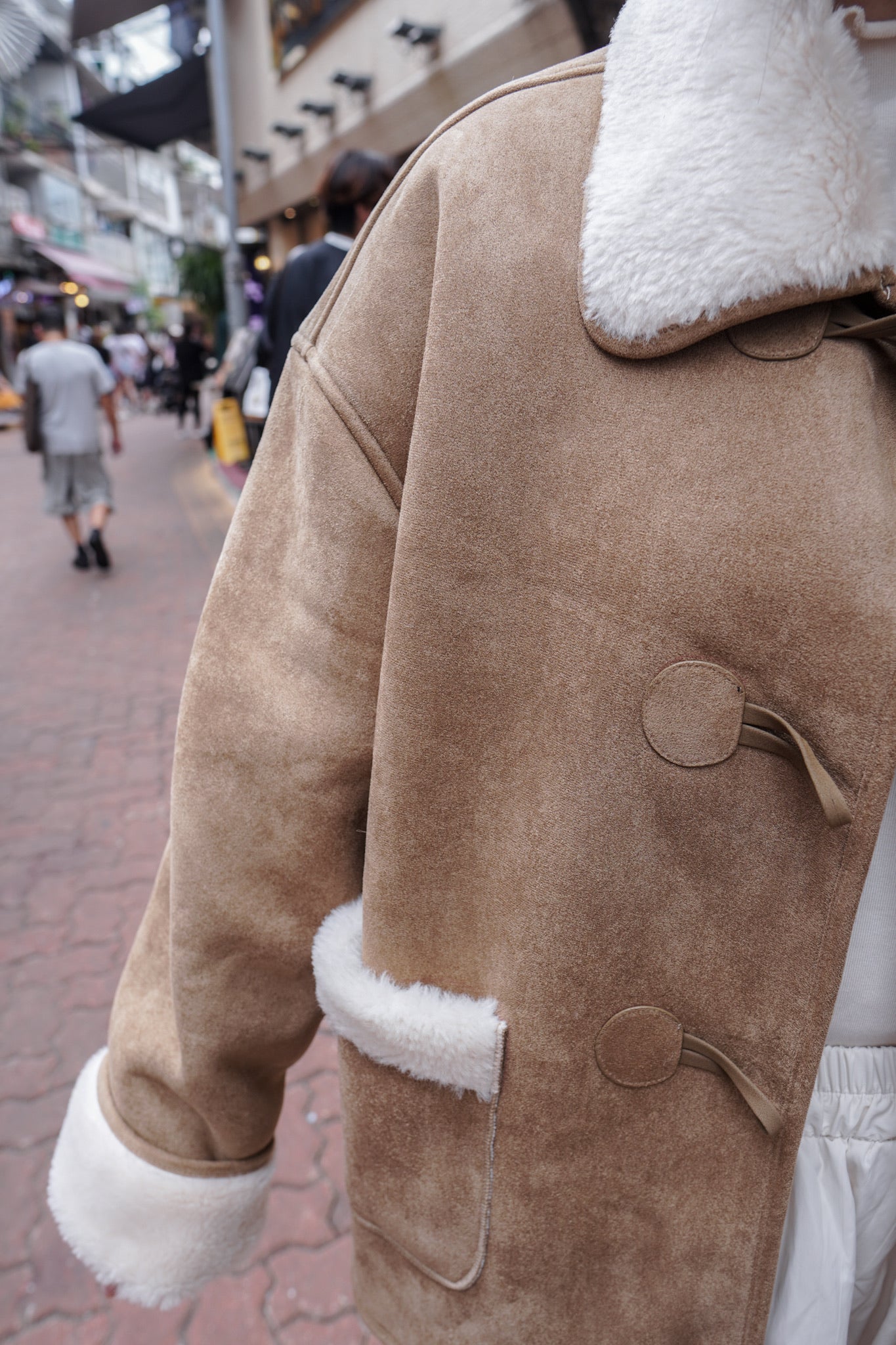 <現貨> 自家製 粗毛呢牛角扣保暖外套