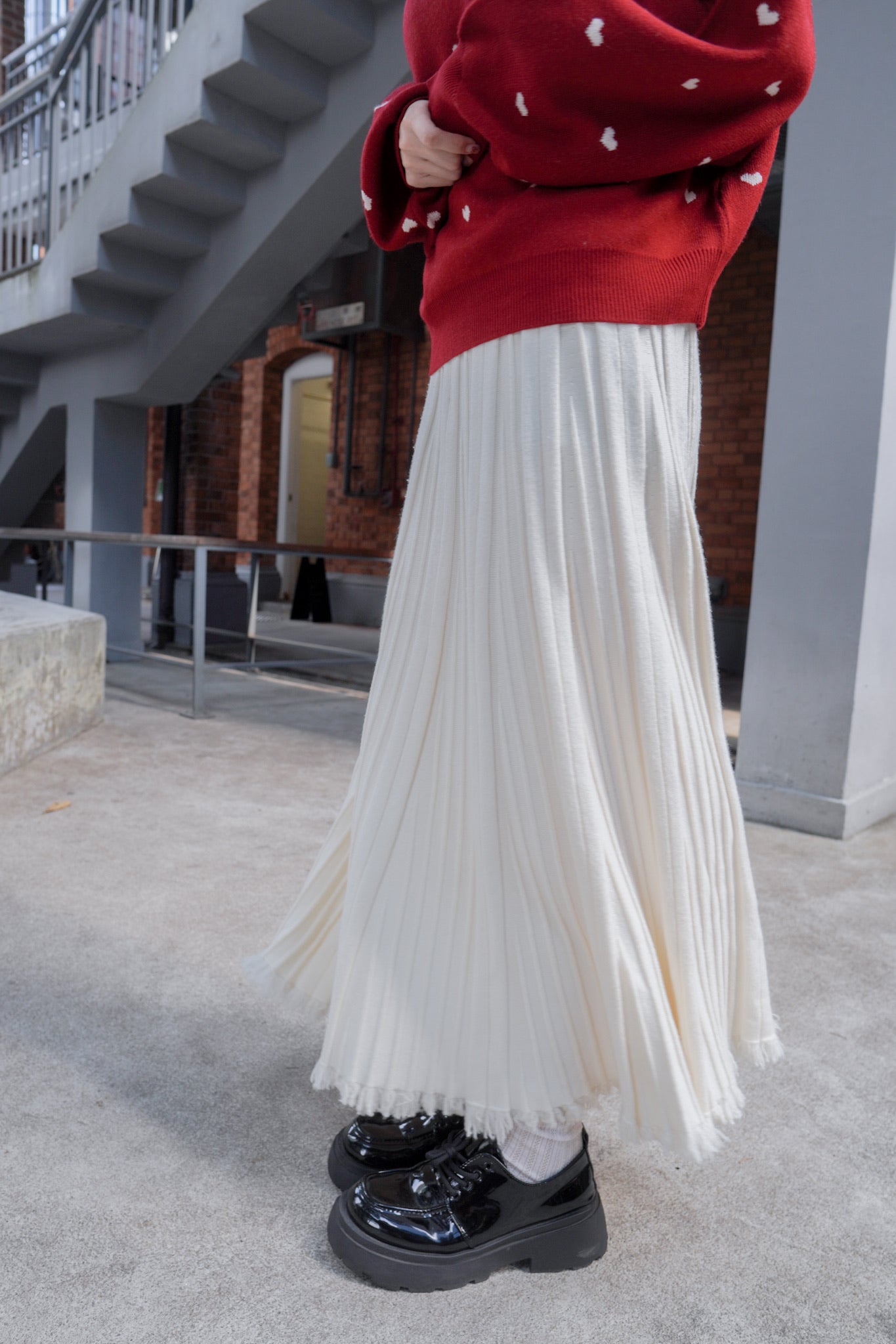 <預訂> 自家製 流蘇針織半身長裙｜兩色入