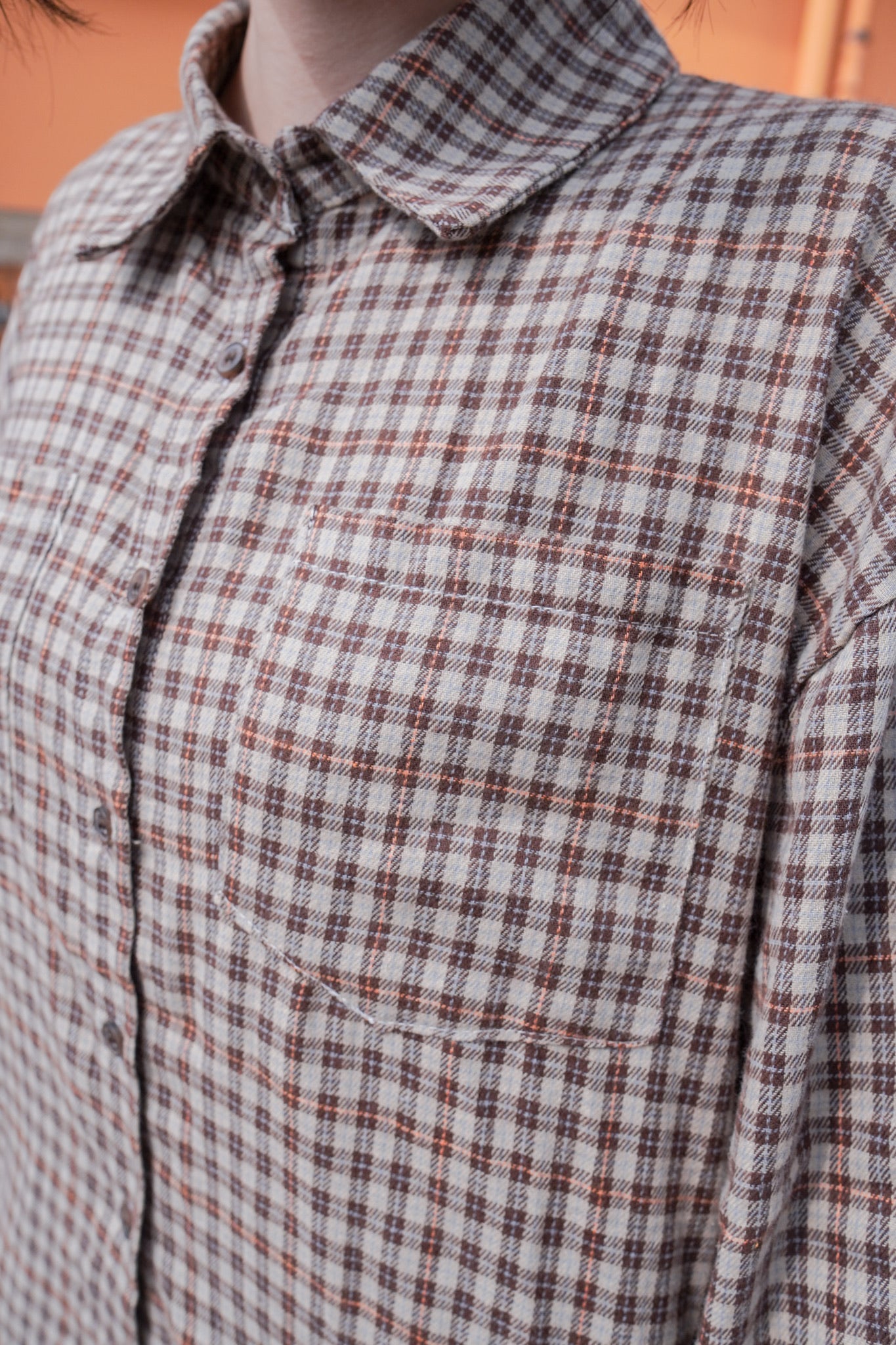 <現貨> 自家製 格仔開胸長袖Polo恤衫上衣｜兩色入