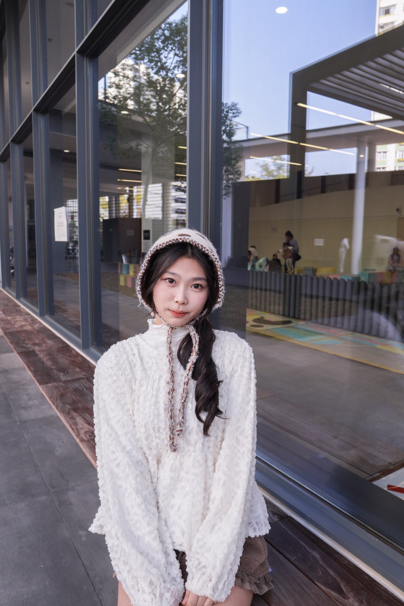 <預訂> 半高領ruffle邊傘型針織打底上衣