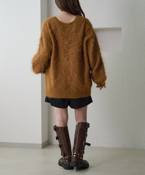 <預訂> 日本大人氣♡日牌 Apres Jour 2-Ways 毛茸茸繫帶針織開胸外套｜五色入