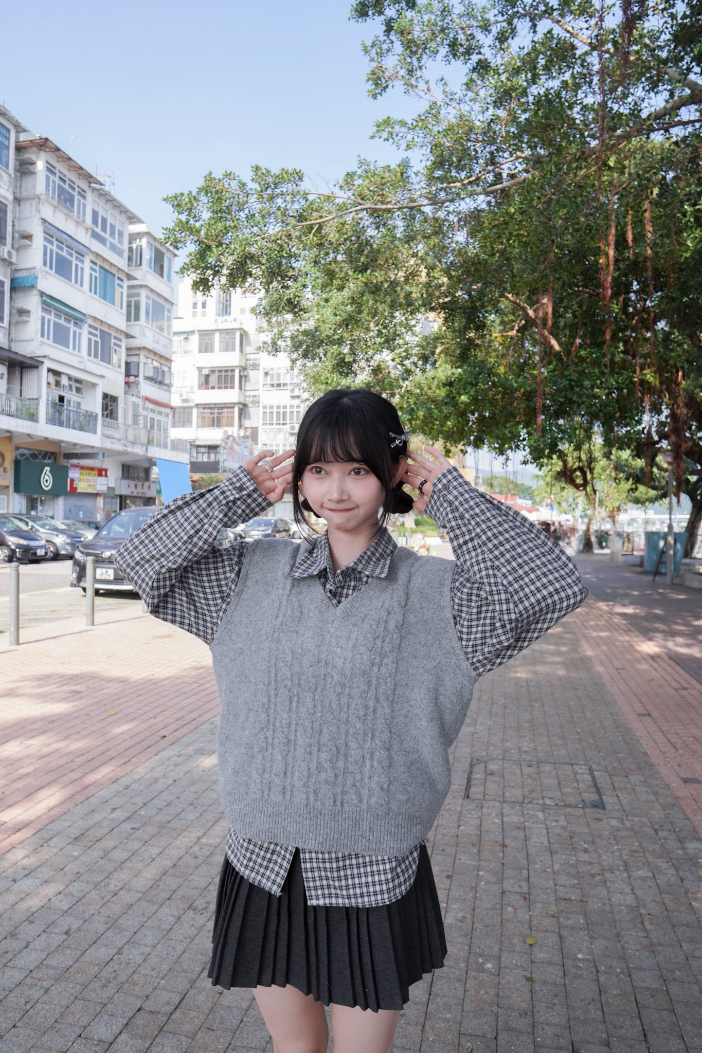 <現貨> v領麻花針織馬甲背心｜兩色入