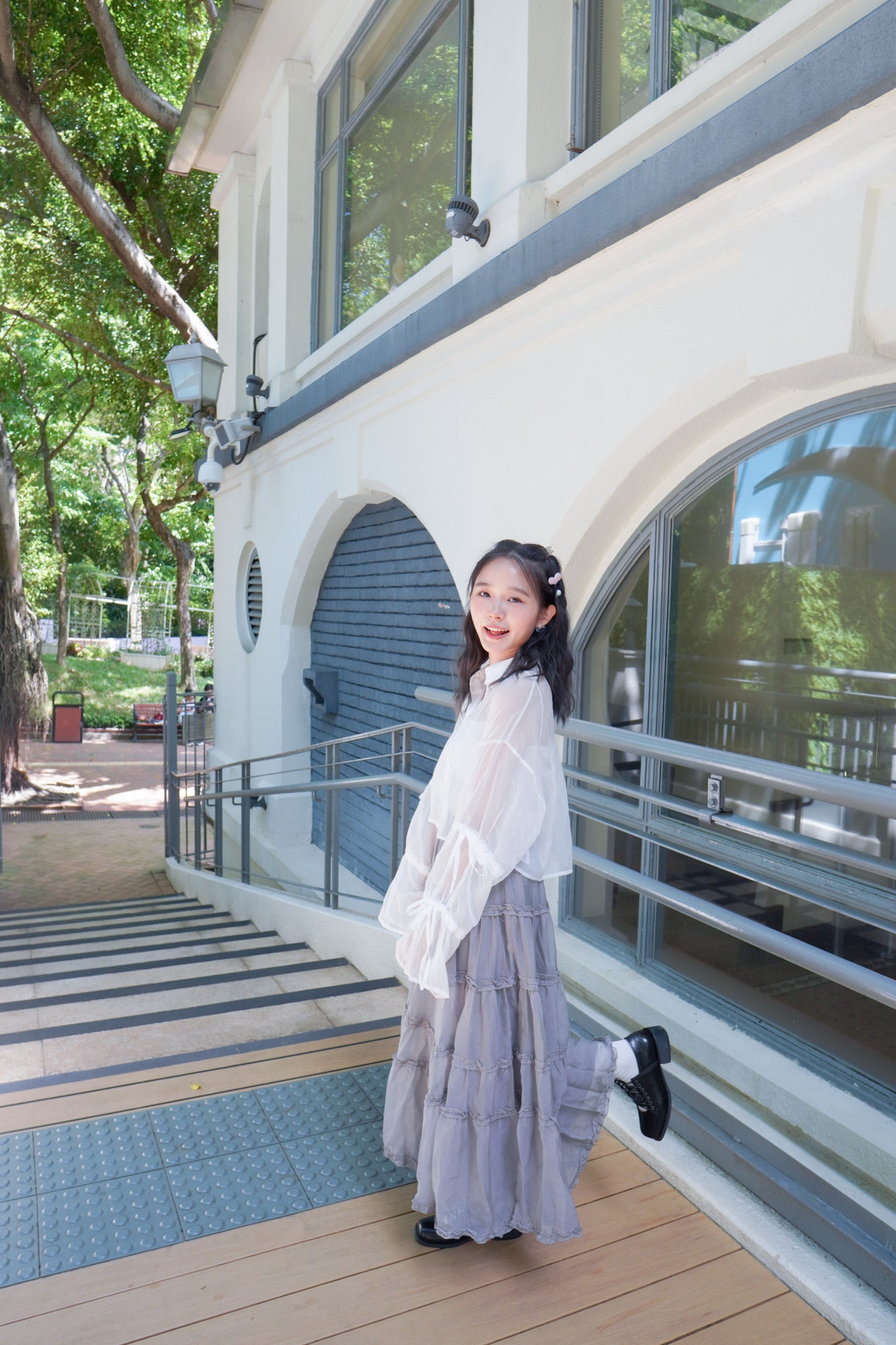 <現貨> 自家製 復古層層薄紗半身長裙