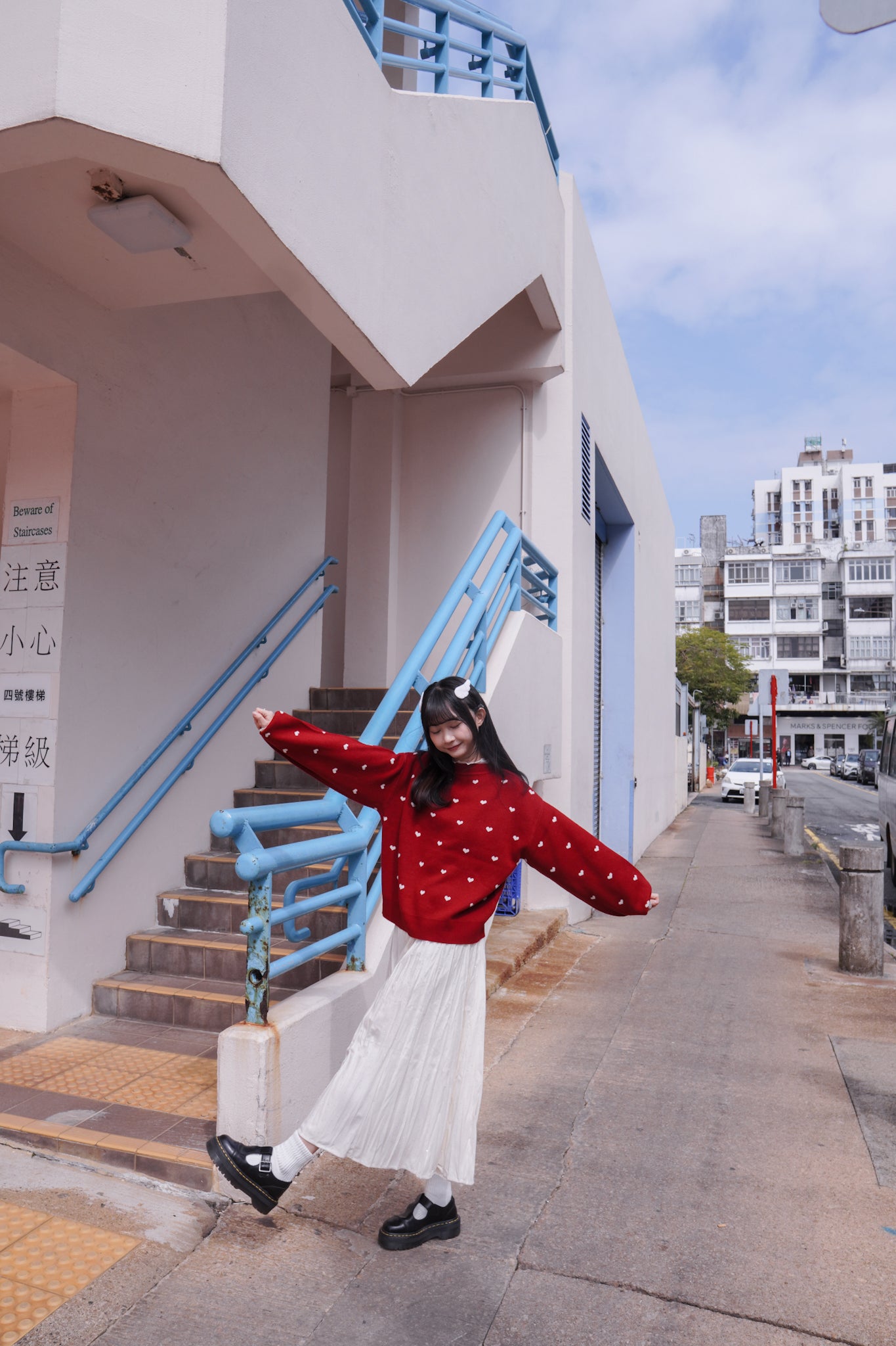 <現貨> 小眾質感♡!!皺摺暗波點高腰彈性半身長裙