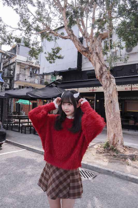 <現貨> 版型極好!!! 格紋高腰傘型短裙 (含內襯)