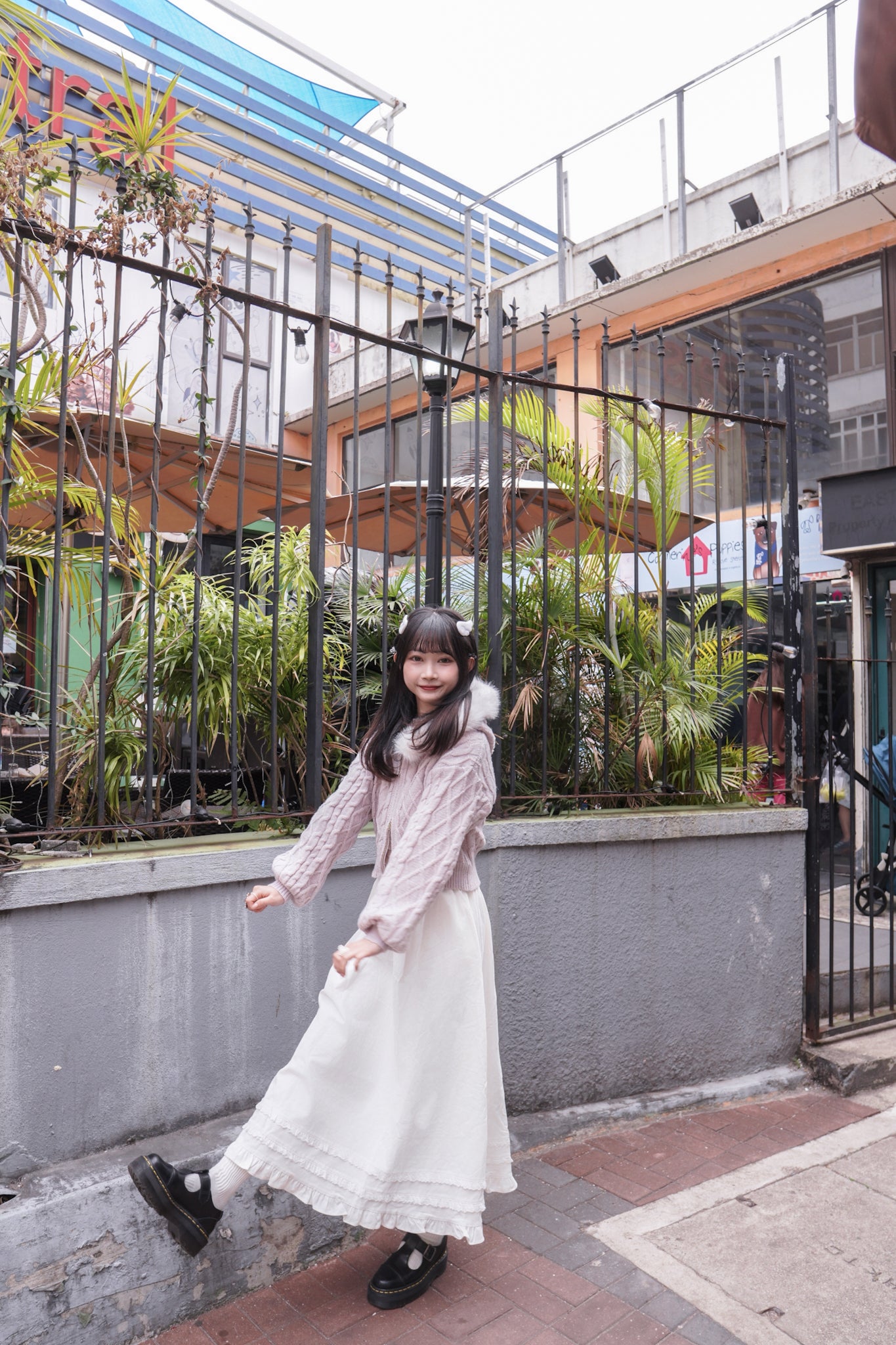 <現貨> 超舒服♡!!全棉韓系小奶白花邊半身長裙