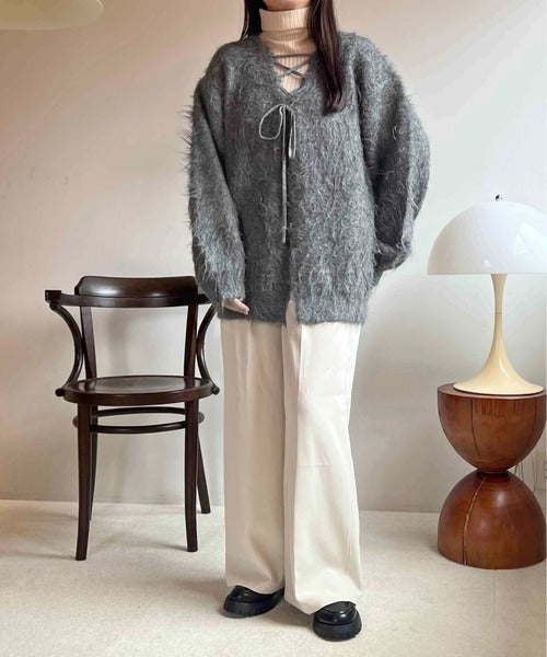 <預訂> 日本大人氣♡日牌 Apres Jour 2-Ways 毛茸茸繫帶針織開胸外套｜五色入