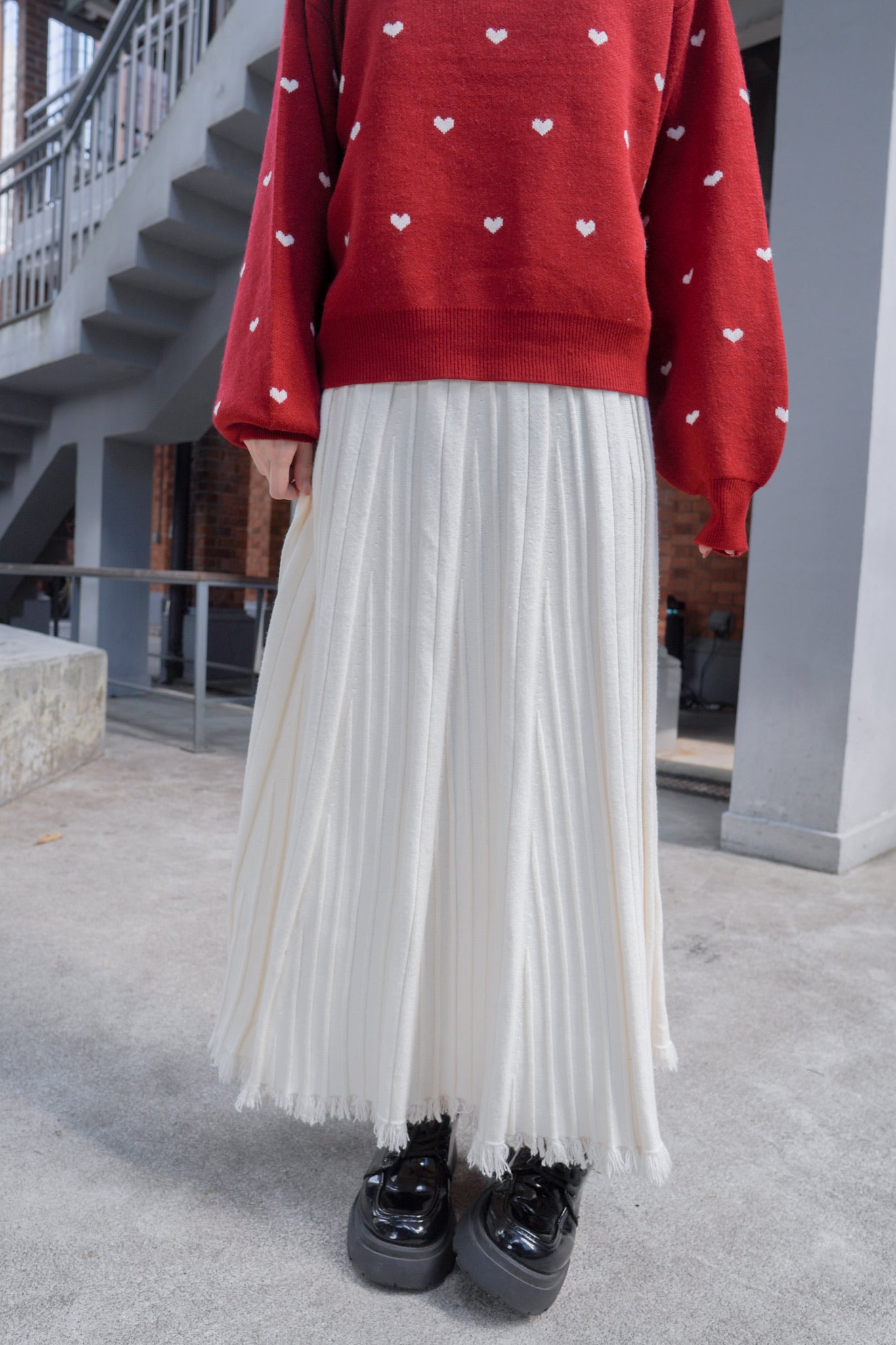 <預訂> 自家製 流蘇針織半身長裙｜兩色入