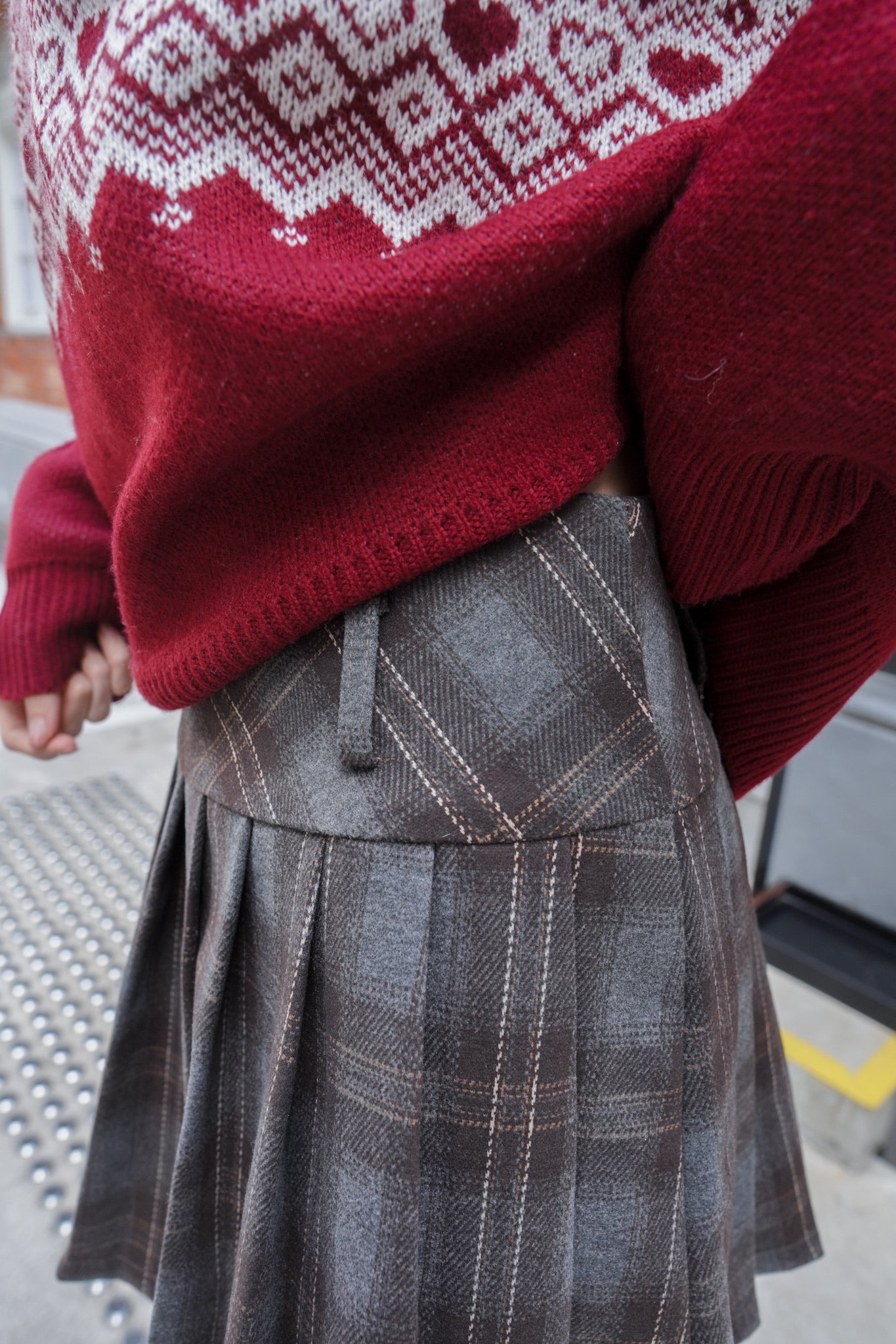 <現貨> 自家製 復古格紋高腰A字半身短裙