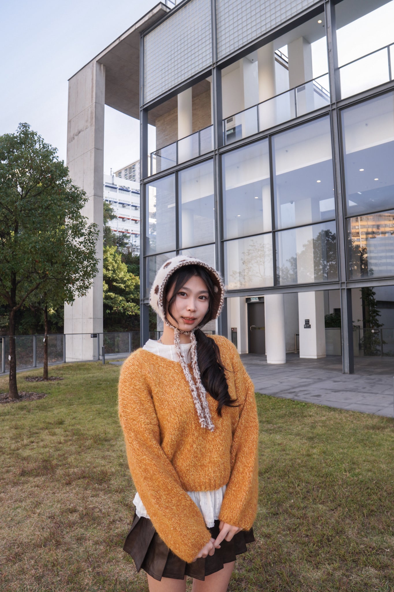 <現貨> 暗花傘型圓領條紋打底上衣