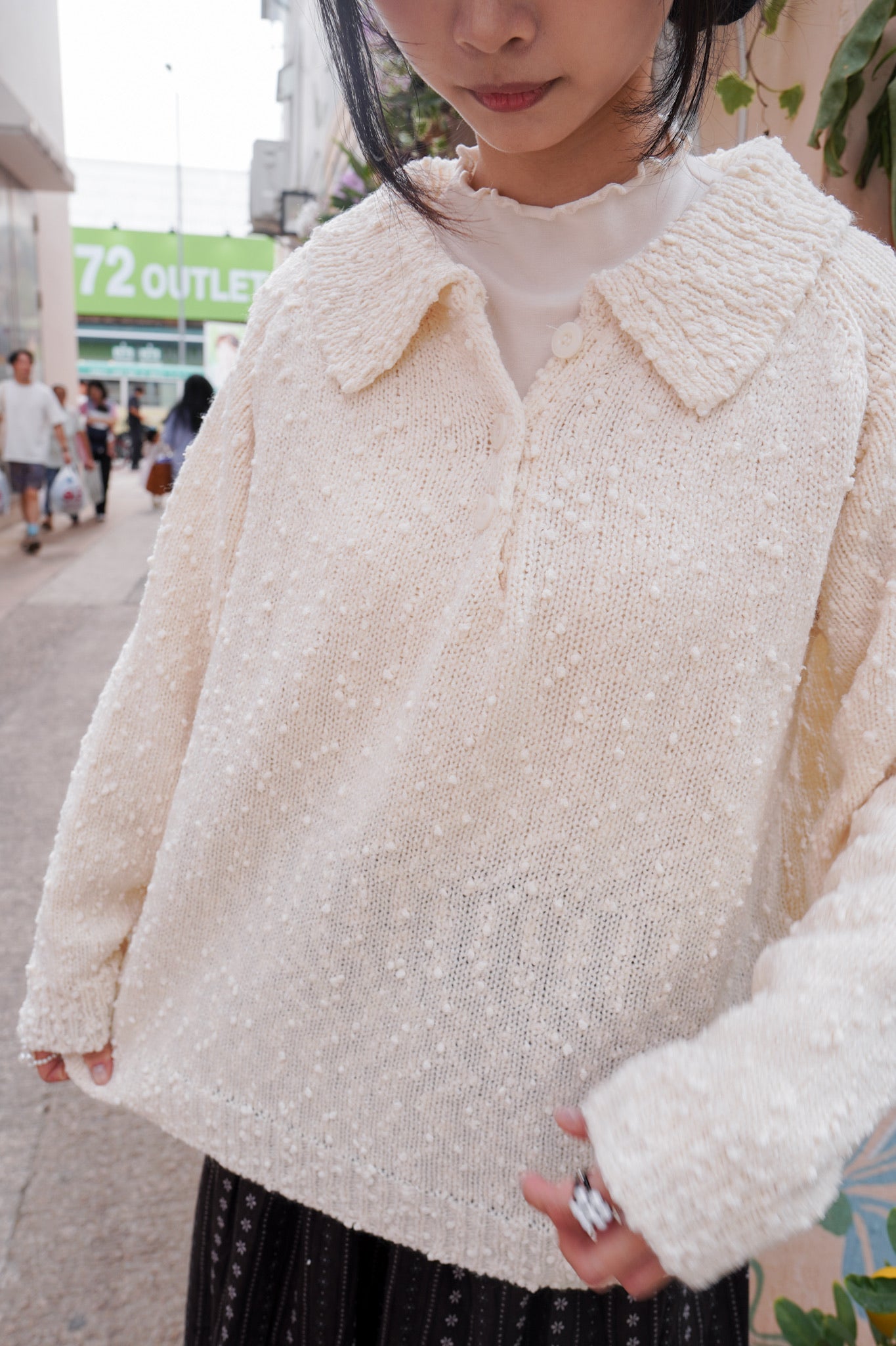 <現貨> BlingBling肌理紋波波針織上衣