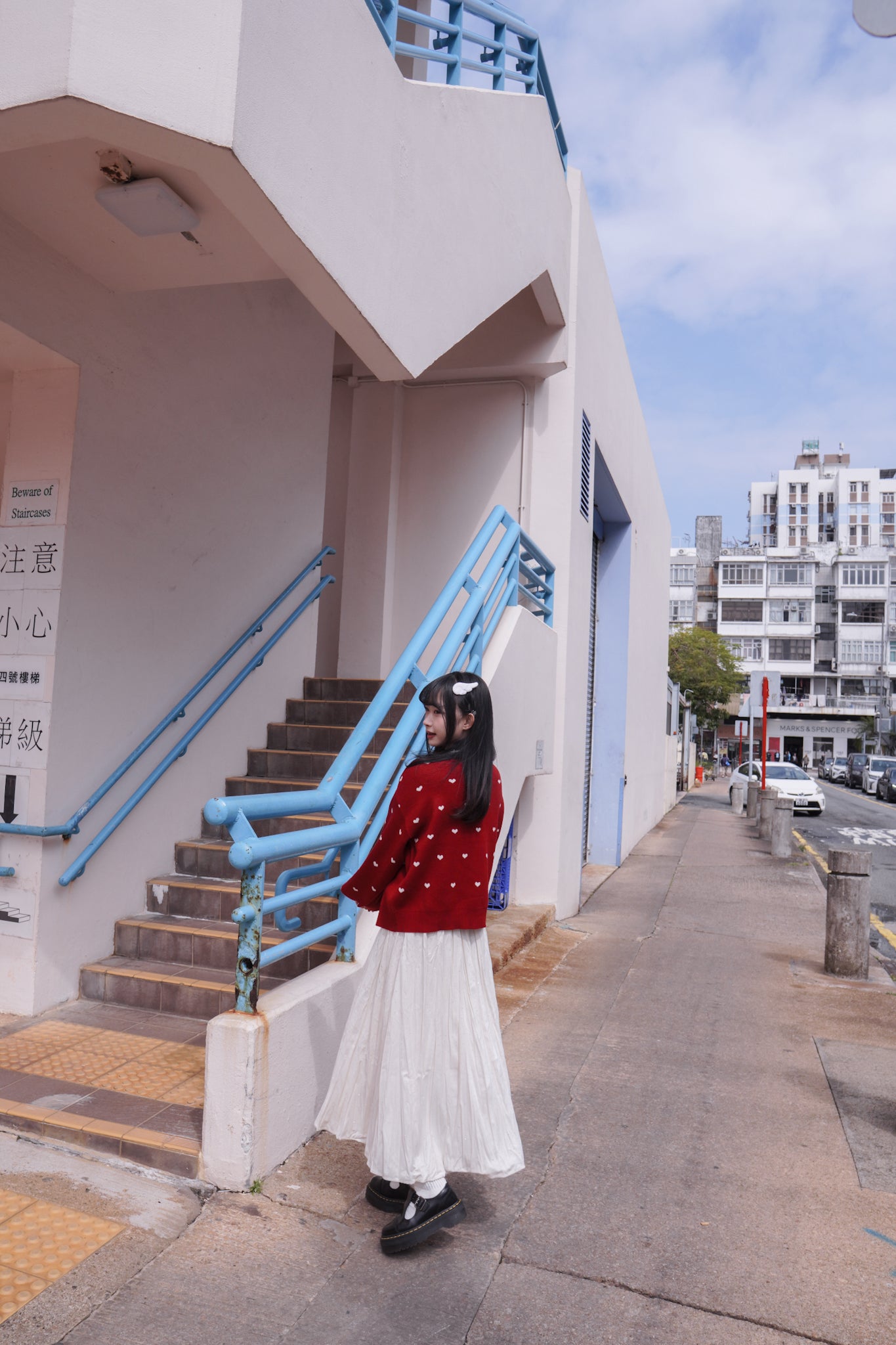 <現貨> 小眾質感♡!!皺摺暗波點高腰彈性半身長裙